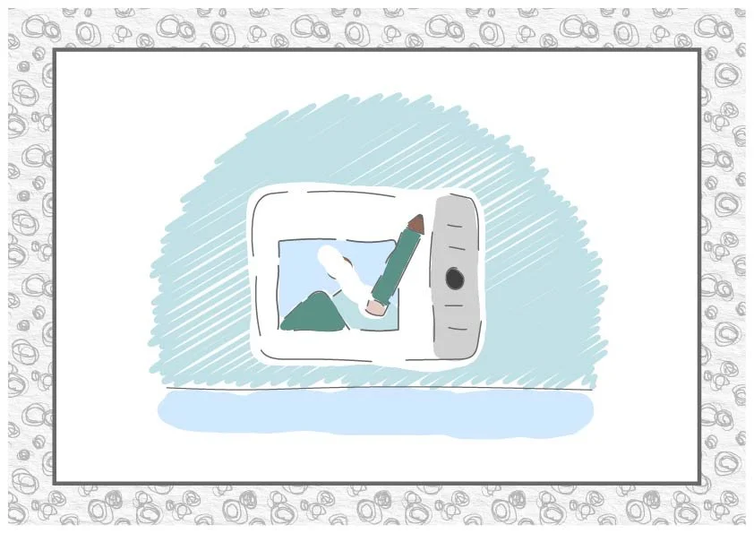 Tablet with pencil erasing design - refining visual brand elements