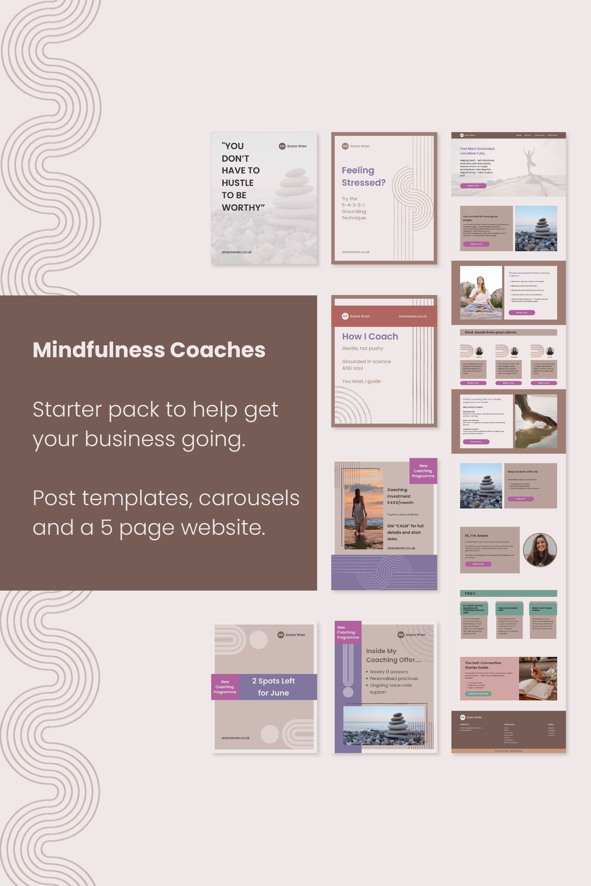 Mindfulness Coach Starter Pack - Canva Bundle