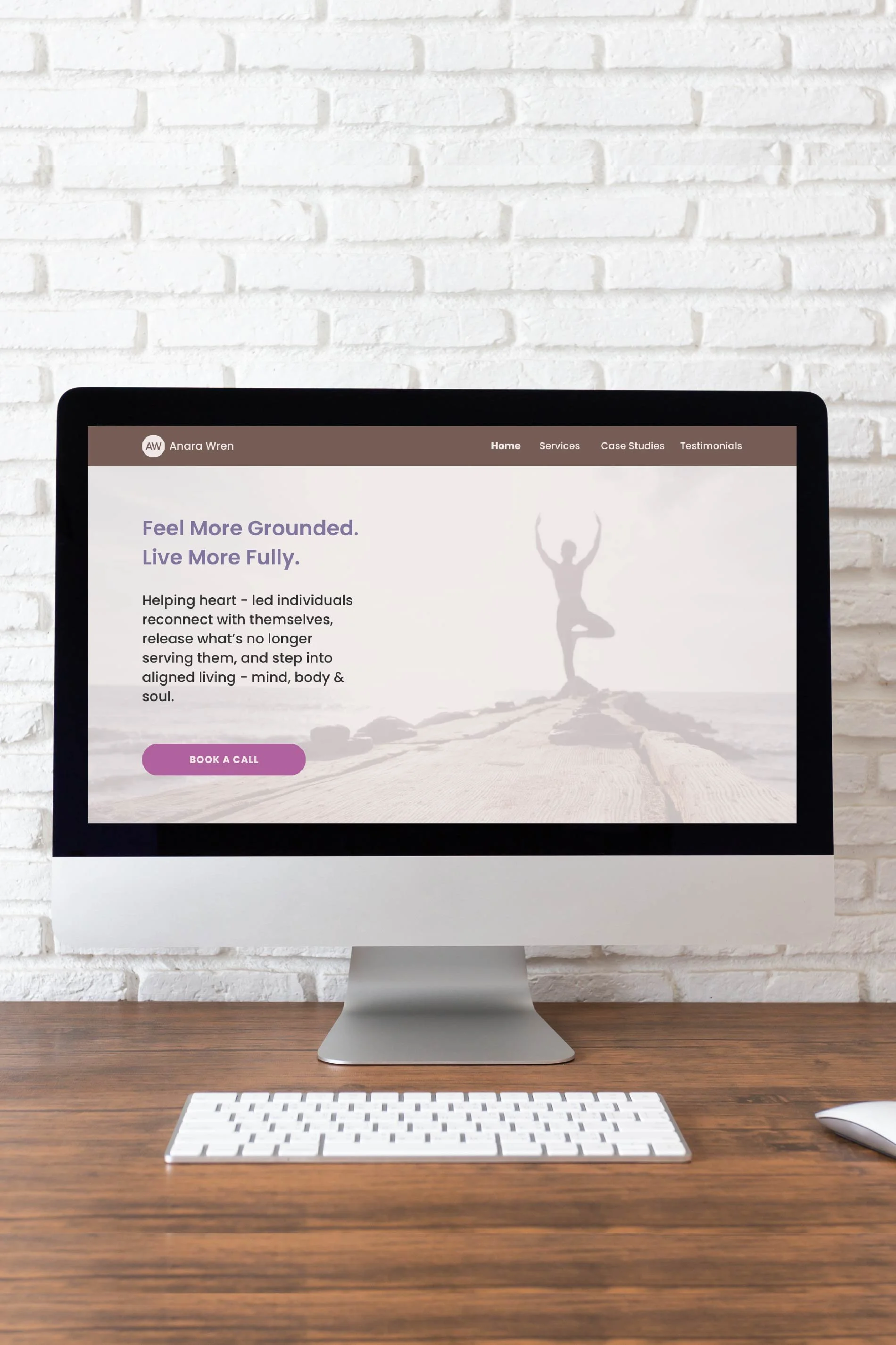 Canva Website Template for Mindfulness Coaches (5 Pages + Brand Guide)