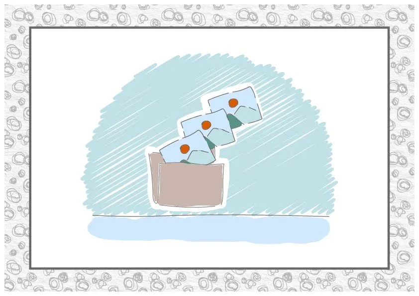 Illustration of brand assets being saved into folder - final brand files delivery