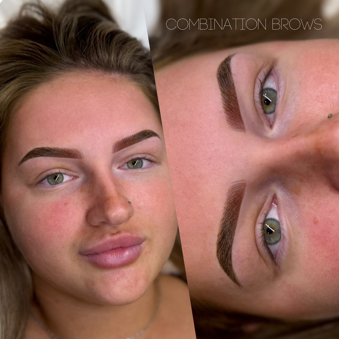 Combination brows give you the best of both worlds! ✨
.
.
.
.
This treatment is perfect if you:
✅have sparse, uneven, or over plucked brows
✅want natural-looking shape and long lasting definition 
✅are tired of filling in your brows every morning 
✅w