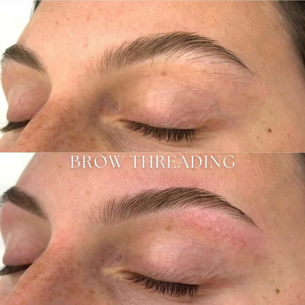 Brow threading is one of the most precise ways to shape your brows! ✨
.
.
.
.
It removes hair from the root, creates cleaner lines, and is gentle on sensitive skin - no chemicals, no irritation. Perfect for that crisp, natural brow shape that lasts! 