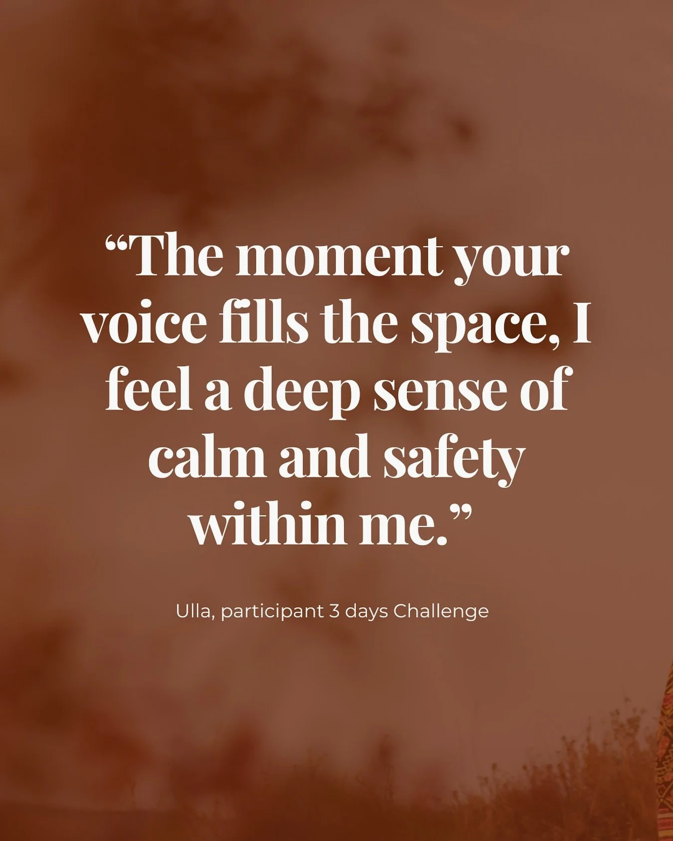 That sentence touched me deeply.
It describes the essence of my work 
Pressence you can feel through your whole body.
When the body feels safe, the muscles start to soften and the breath finds its natural rhythm. 
The nervous system begins to regu