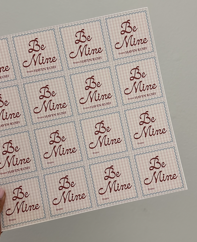Be Mine Valentine - Pink Gingham Print Out