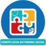 Logo du comité local du travail social avec des pièces de puzzle de différentes couleurs