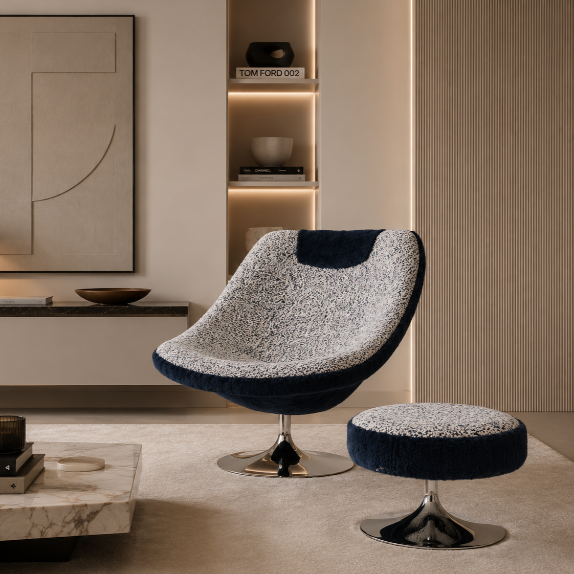 EMERALD CHAIR BLUE FINISH