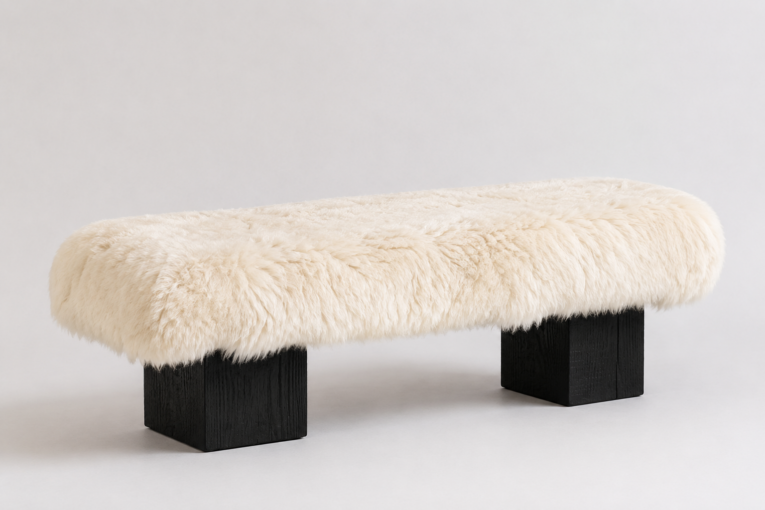 BROWN FUR RADIANT BENCH