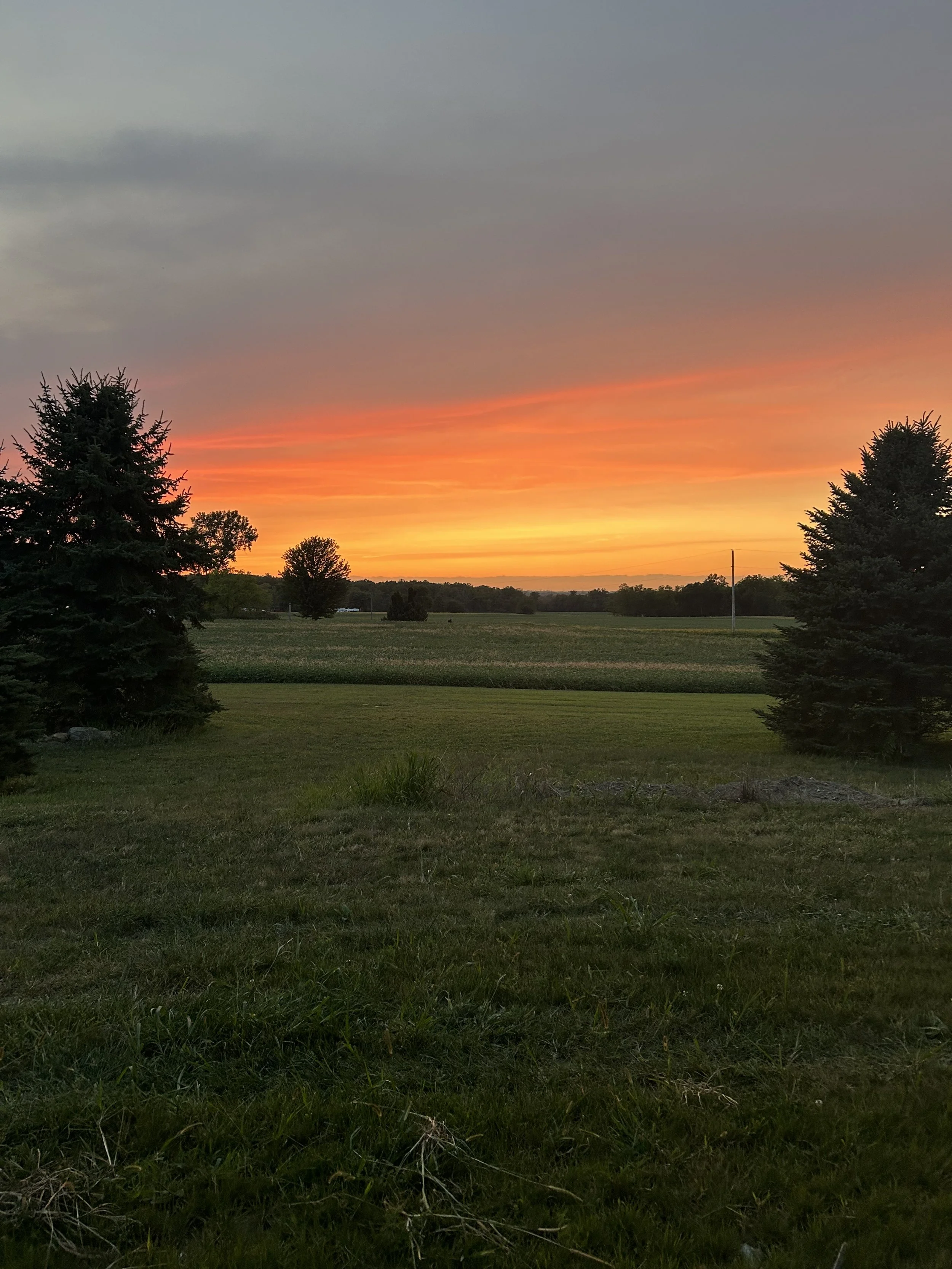 Sunset from side westside porch