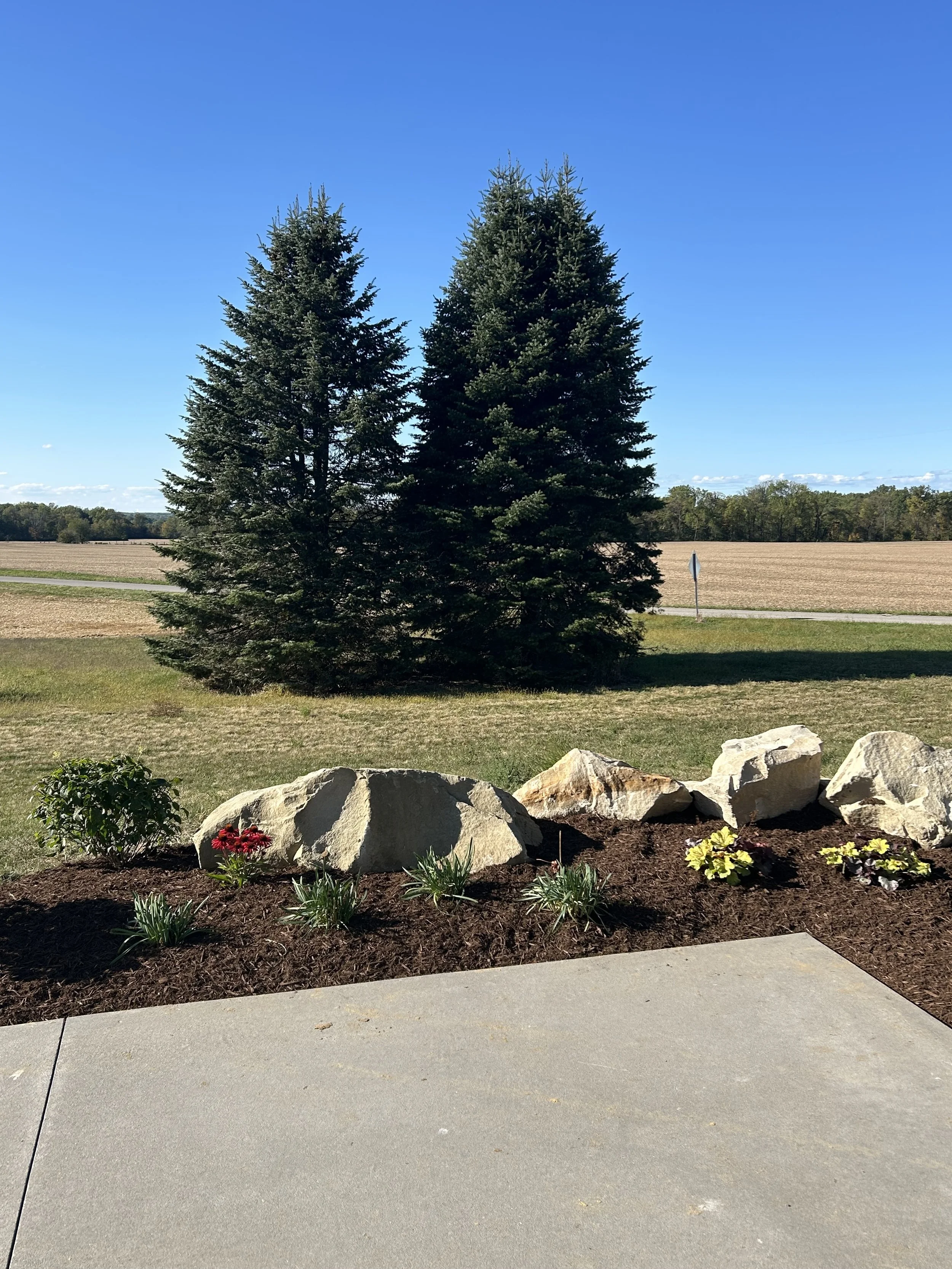 West side entrance landscape