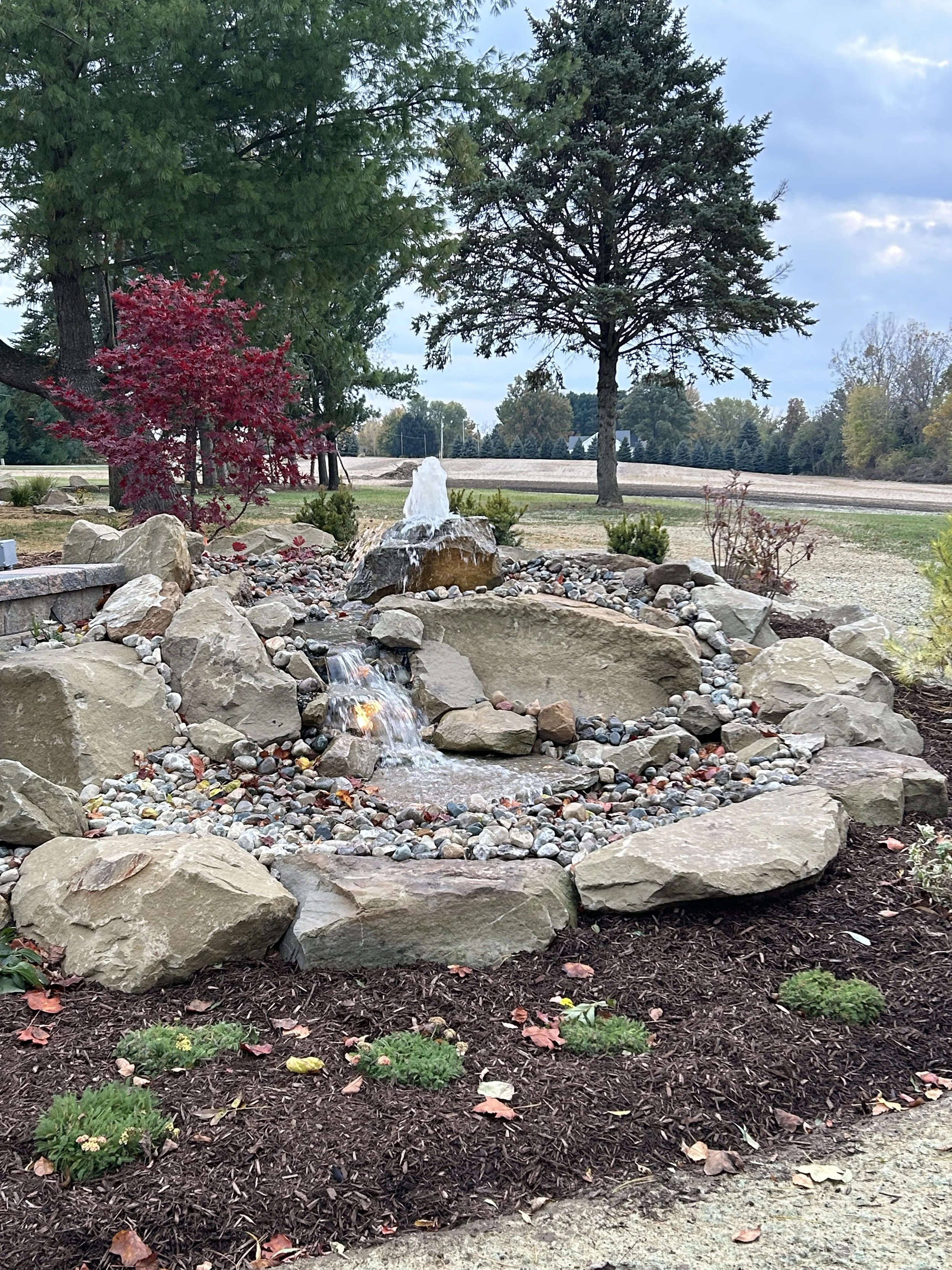 Waterfall and landscape daylight