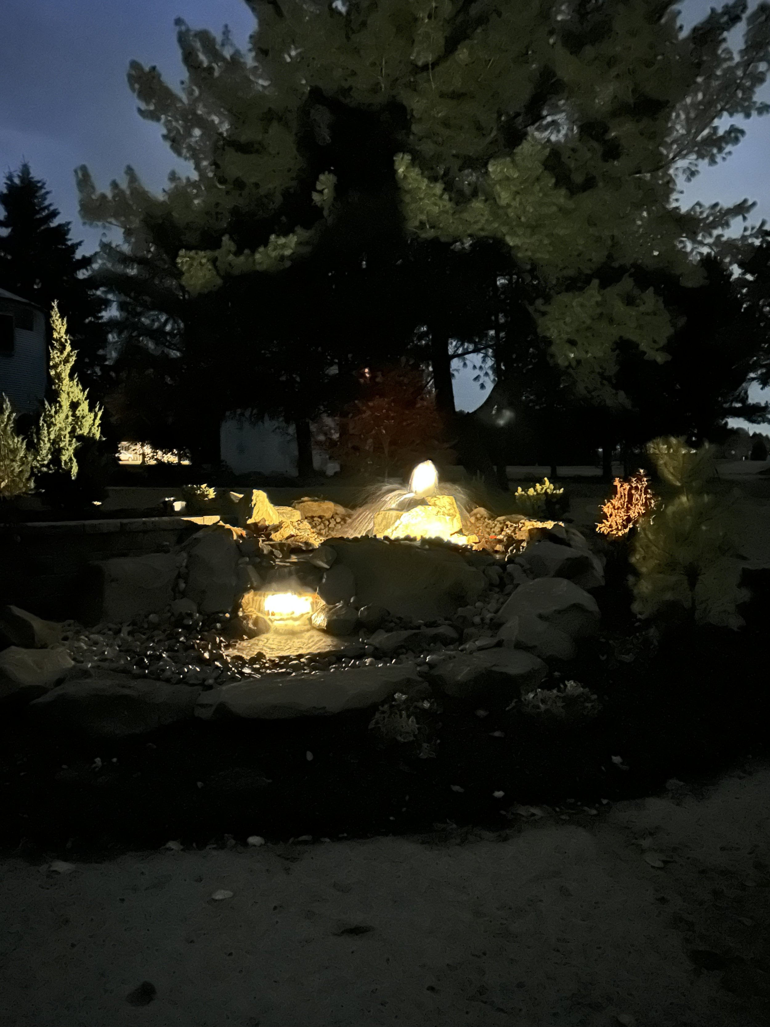 Waterfall and landscape night