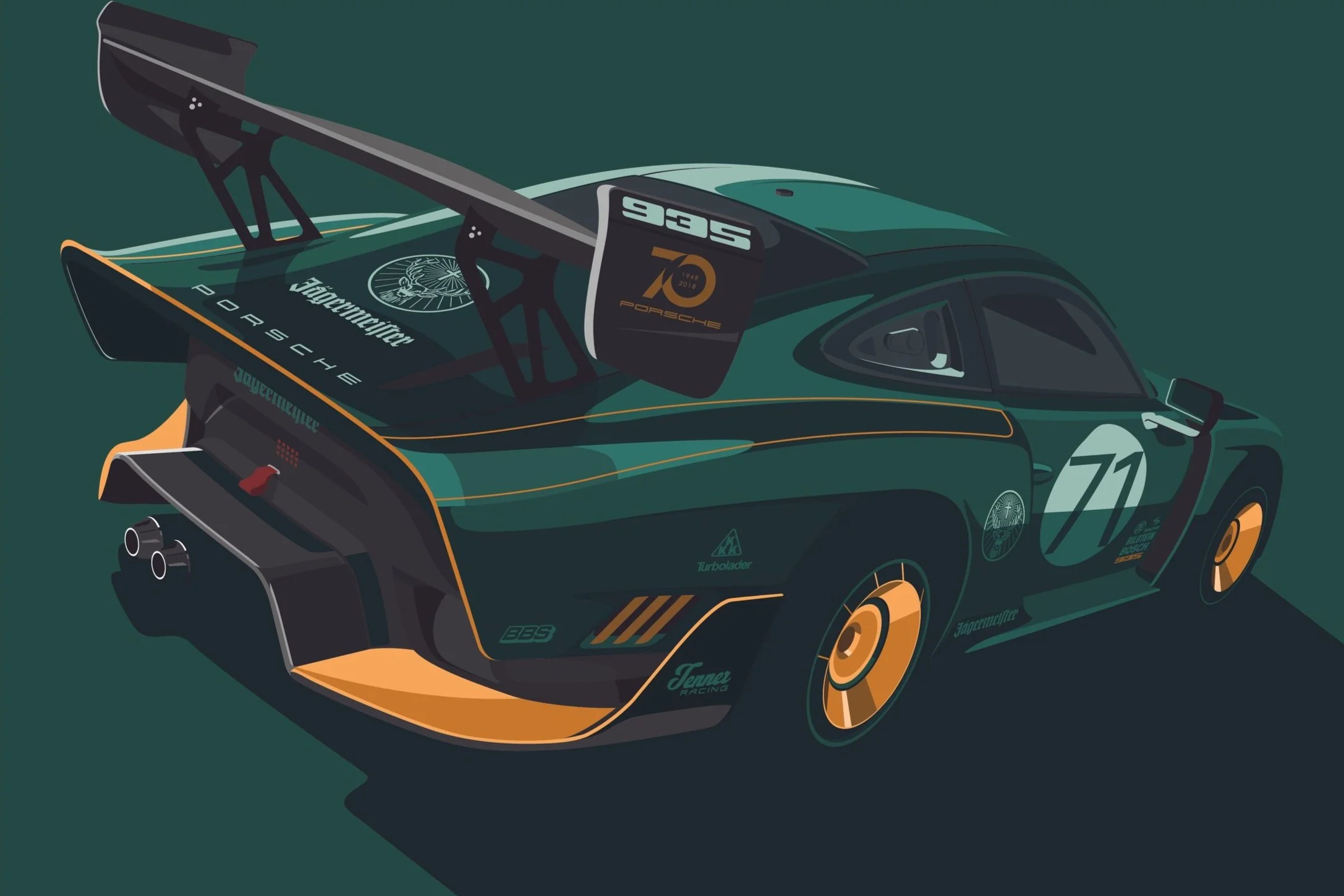 Illustration of Rennsport Collective promotional poster