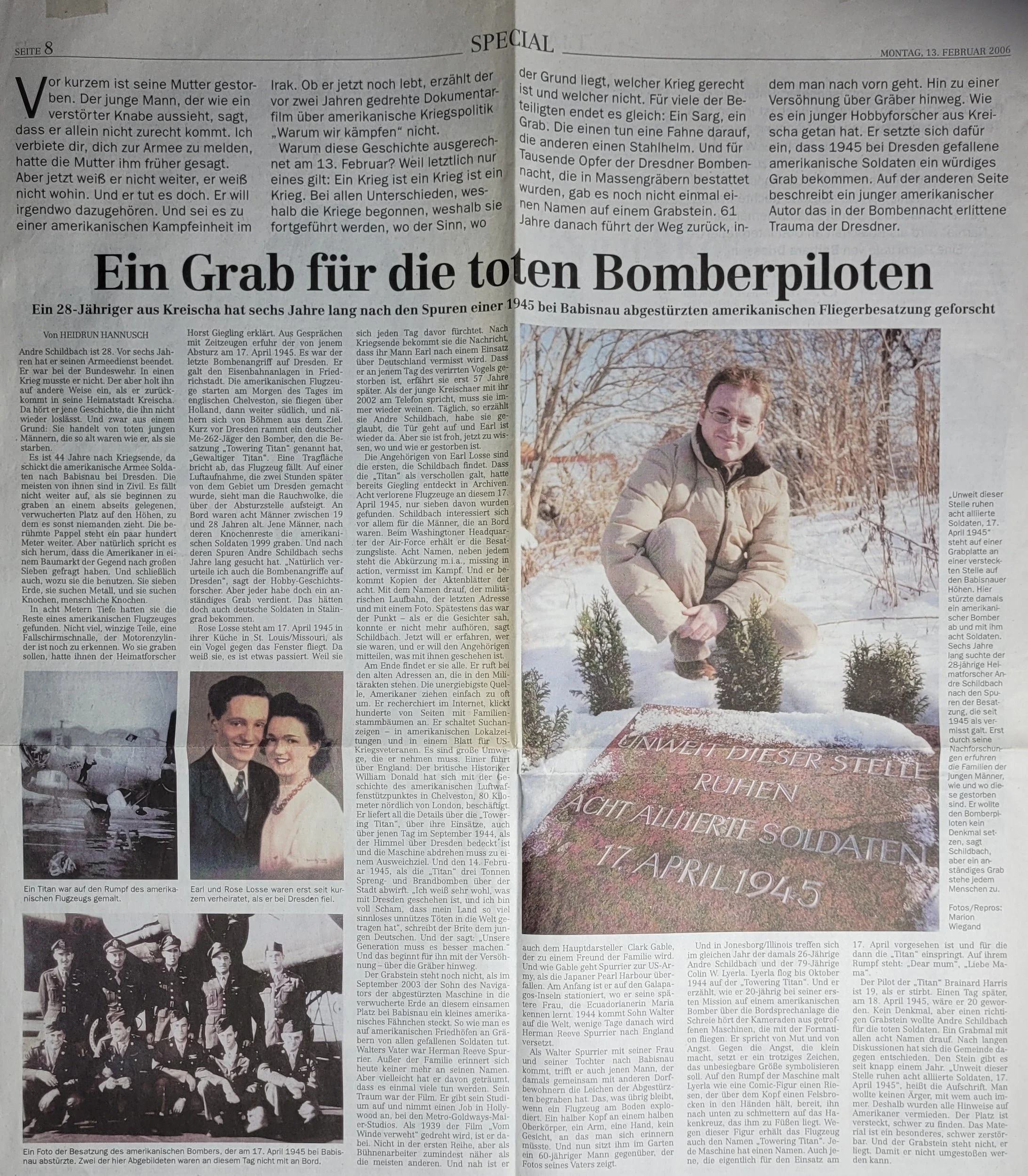 Ein Grab für die toten Bomberpiloten