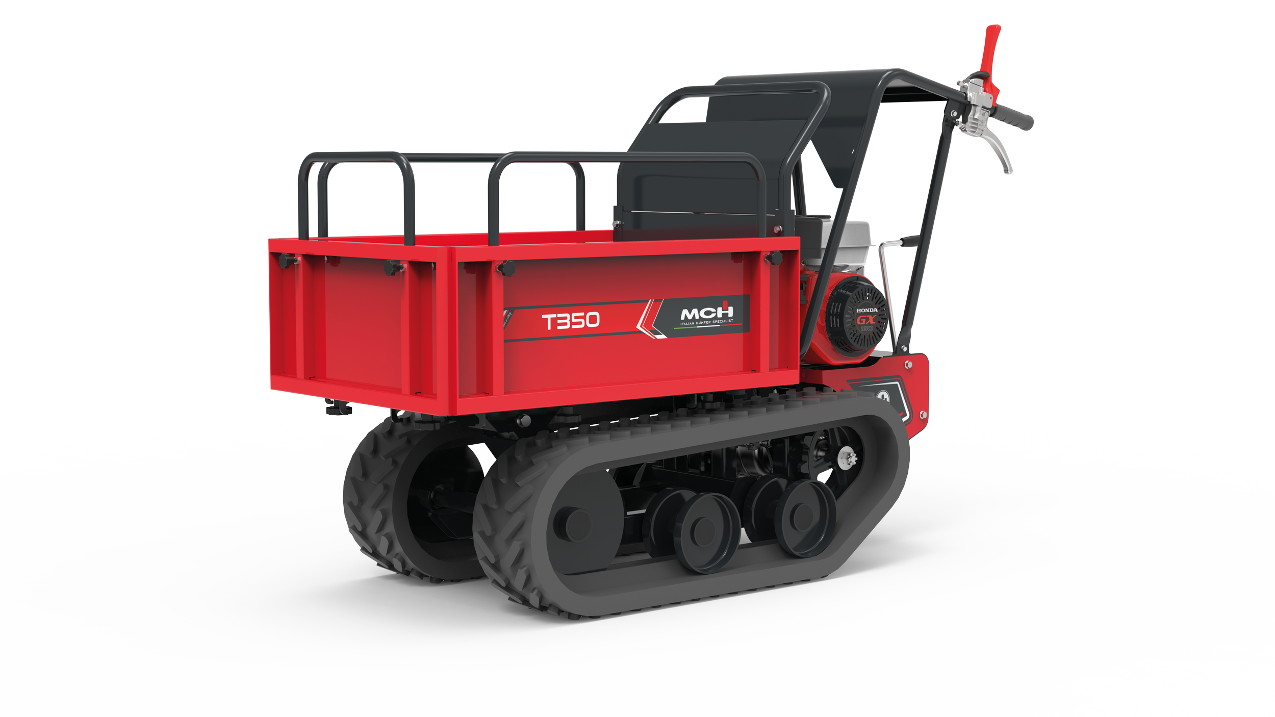 Minitrasporter cingolato T350 con cassone agricolo e scarico manuale