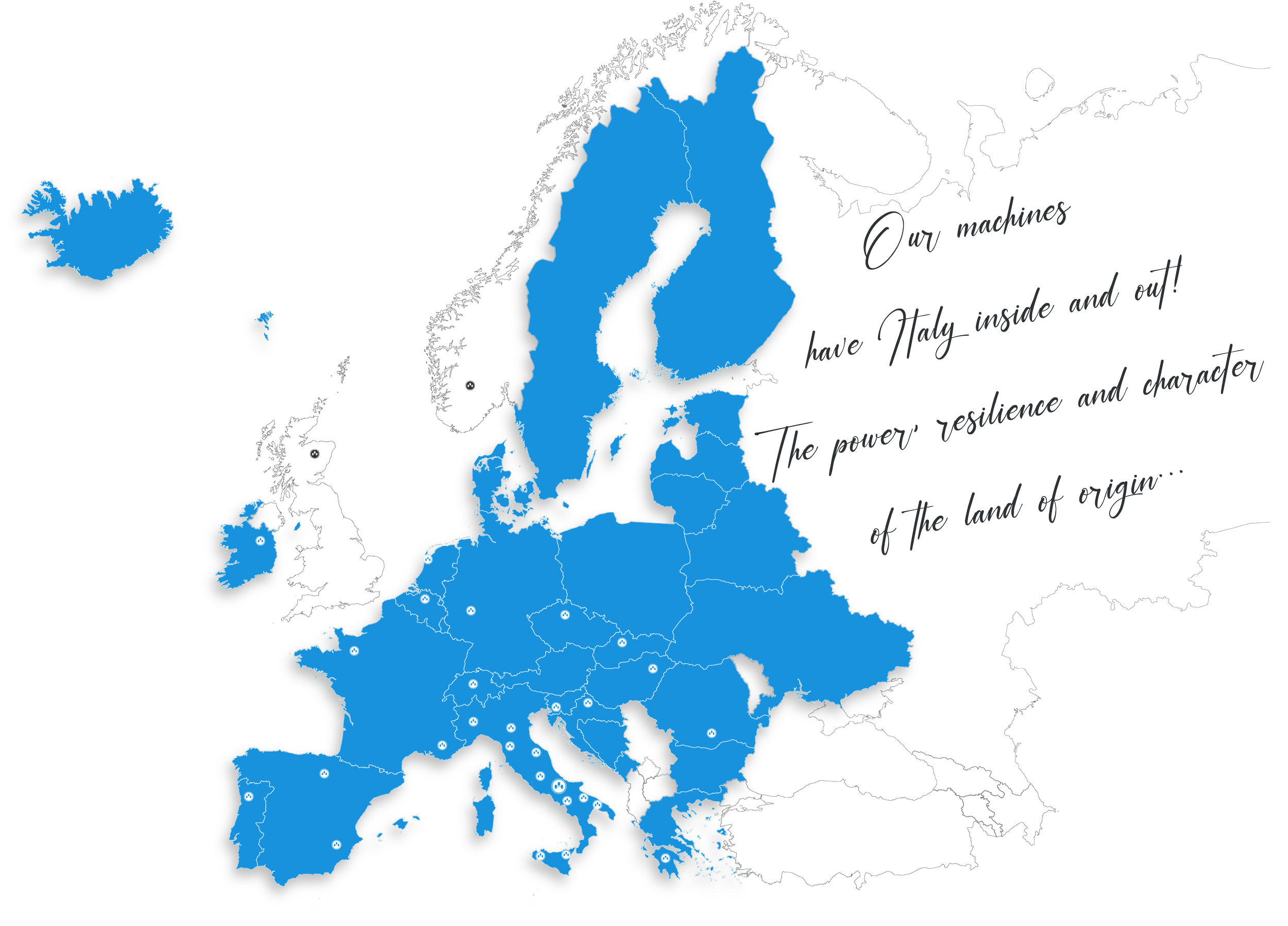 Mappa della rete commerciale europea MCH