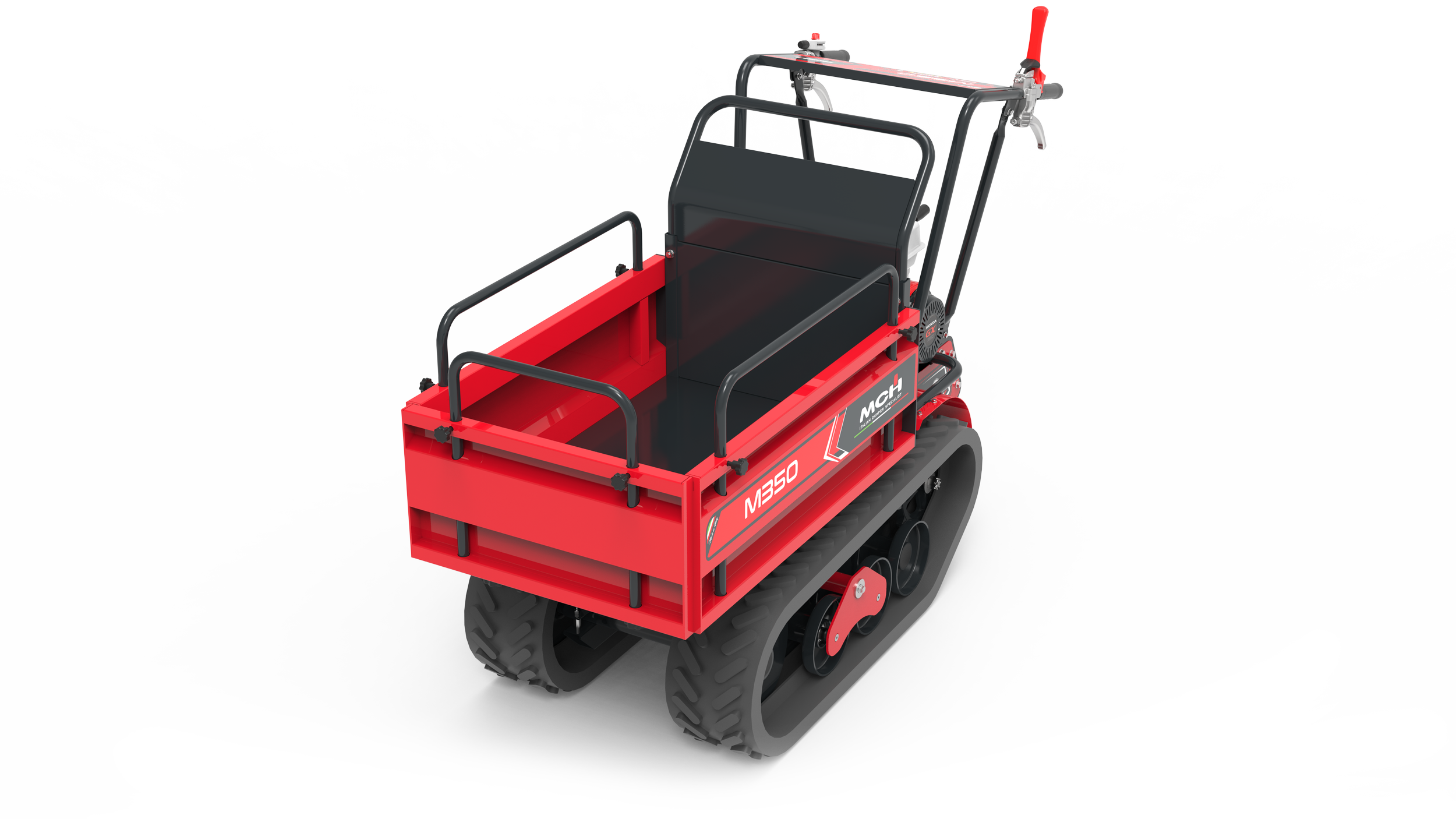 Minitrasporter cingolato M350 vista a 45 gradi dall’alto