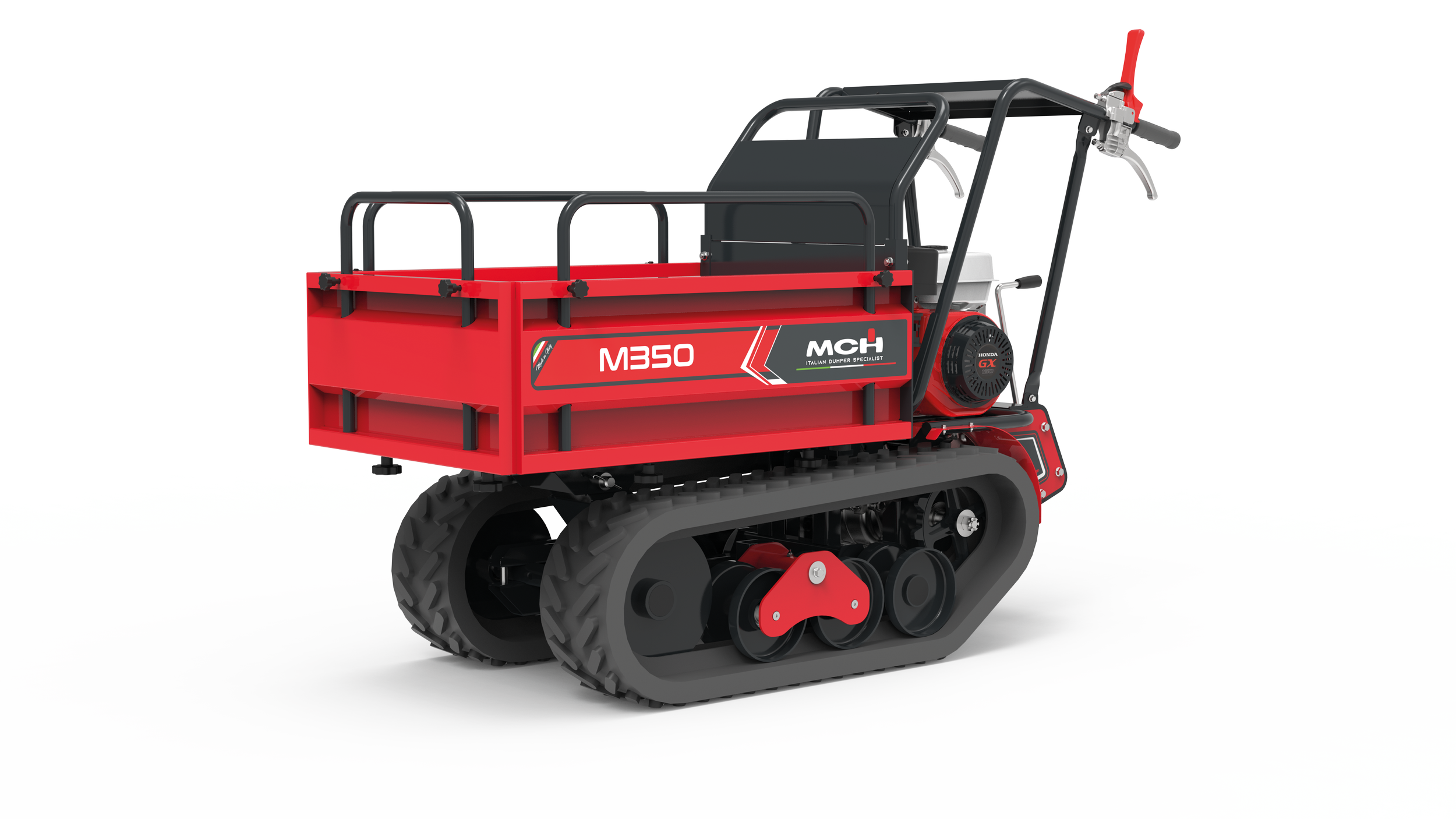 Minitrasporter cingolato M350 con cassone agricolo e scarico manuale