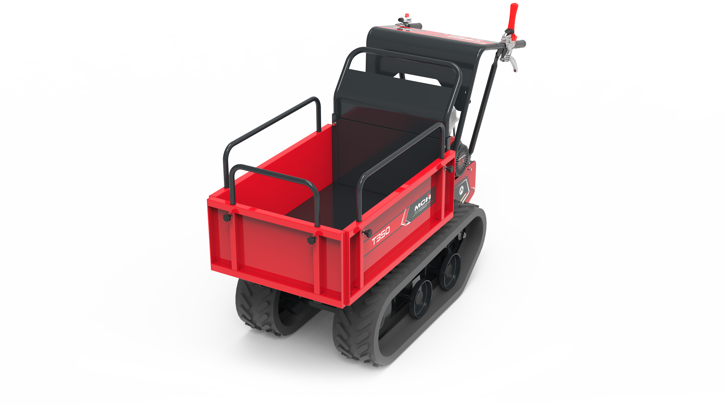 Minitrasporter cingolato T350 vista a 45 gradi dall’alto