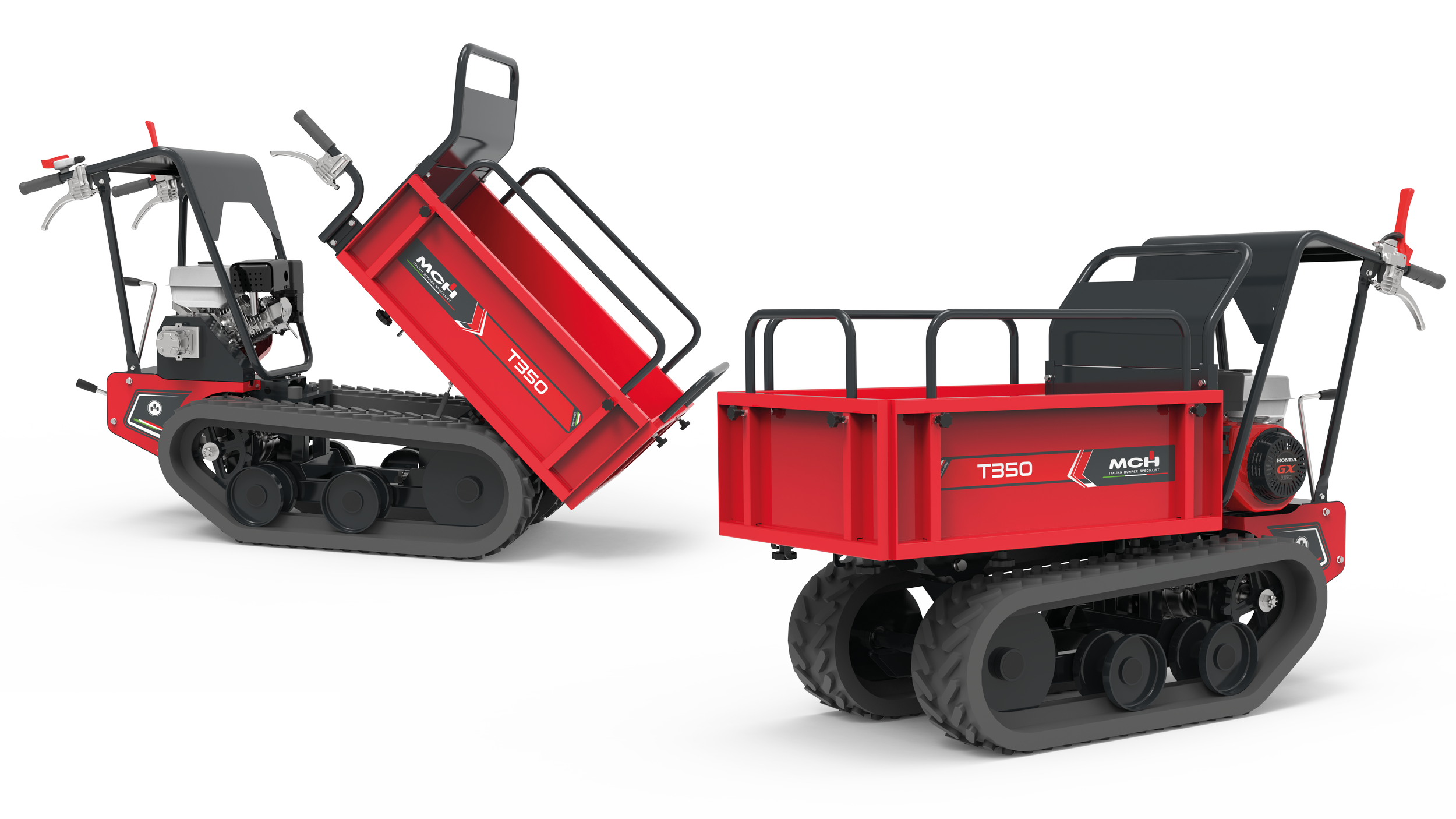 Minitrasporter cingolato T350 con cassone agricolo e scarico manuale