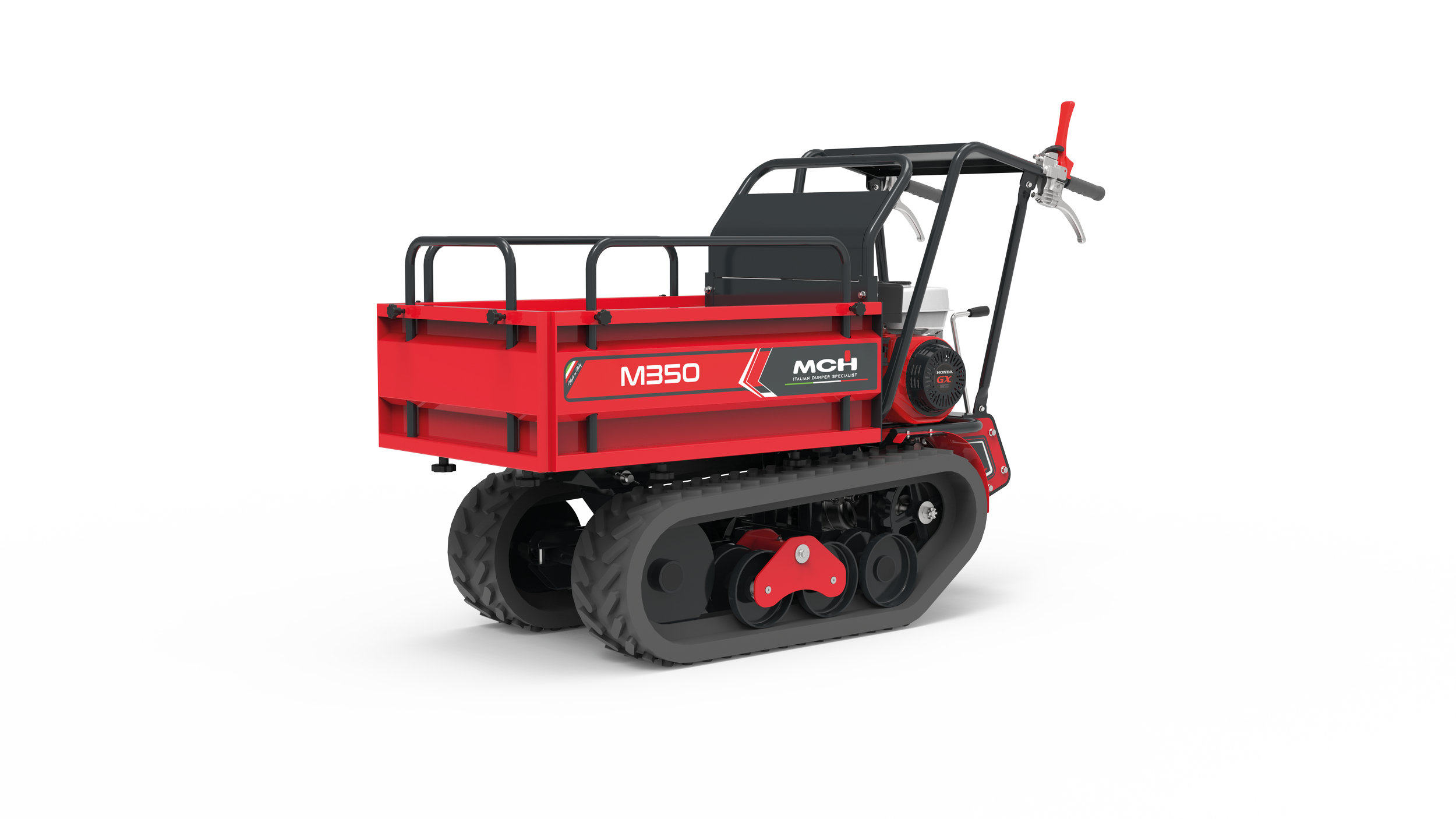 Minitransporter cingolato M350 con cassone agricolo e scarico manuale