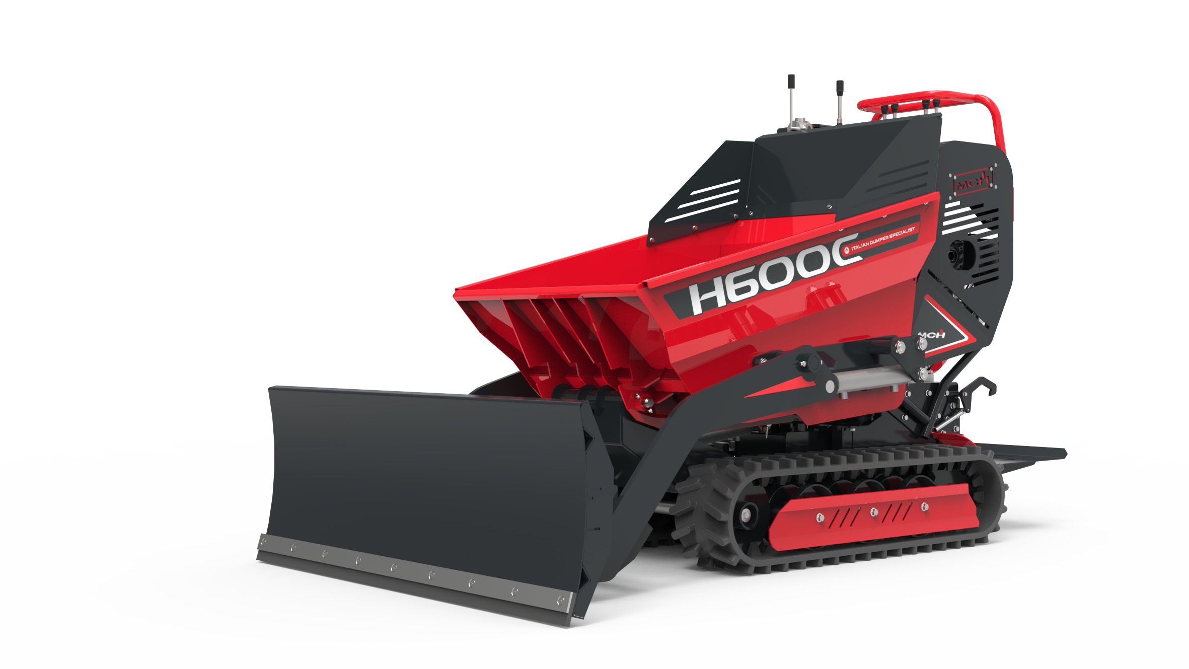 minidumper cingolato H600 con lama spazzaneve