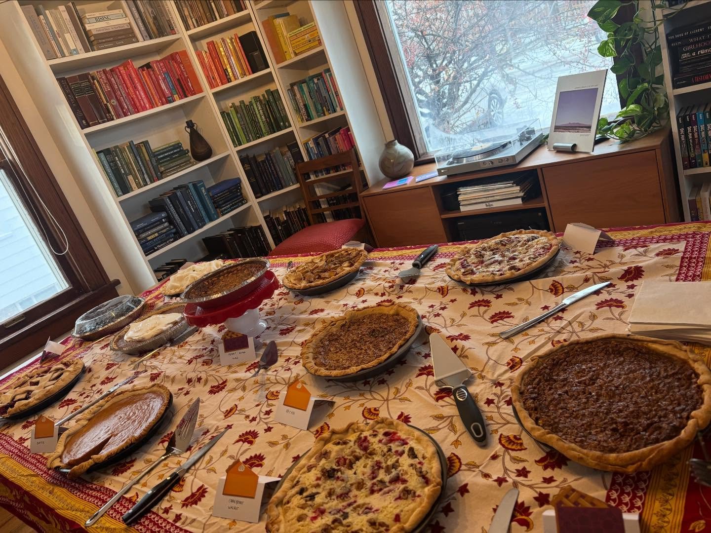 Pie Breakfast 2025. Because the revolution will have dancing and scrumptious dessert. Because practicing community, joy, and abundance keeps us from getting overwhelmed in isolation, scarcity, and fear. Because family includes but is not limited to t