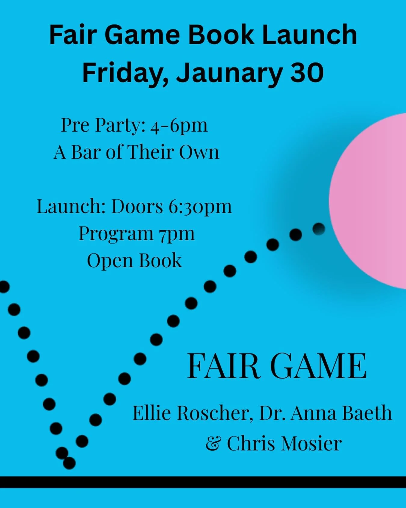 Save the Date! 🩷

Schedule Joy! 🩵

It won&rsquo;t be the same party without you!!🩷

Moon Palace will be at the pre game festivities as well as the game time event to sell signed books. Chris and Anna are coming to town. We&rsquo;re aiming for &ldq