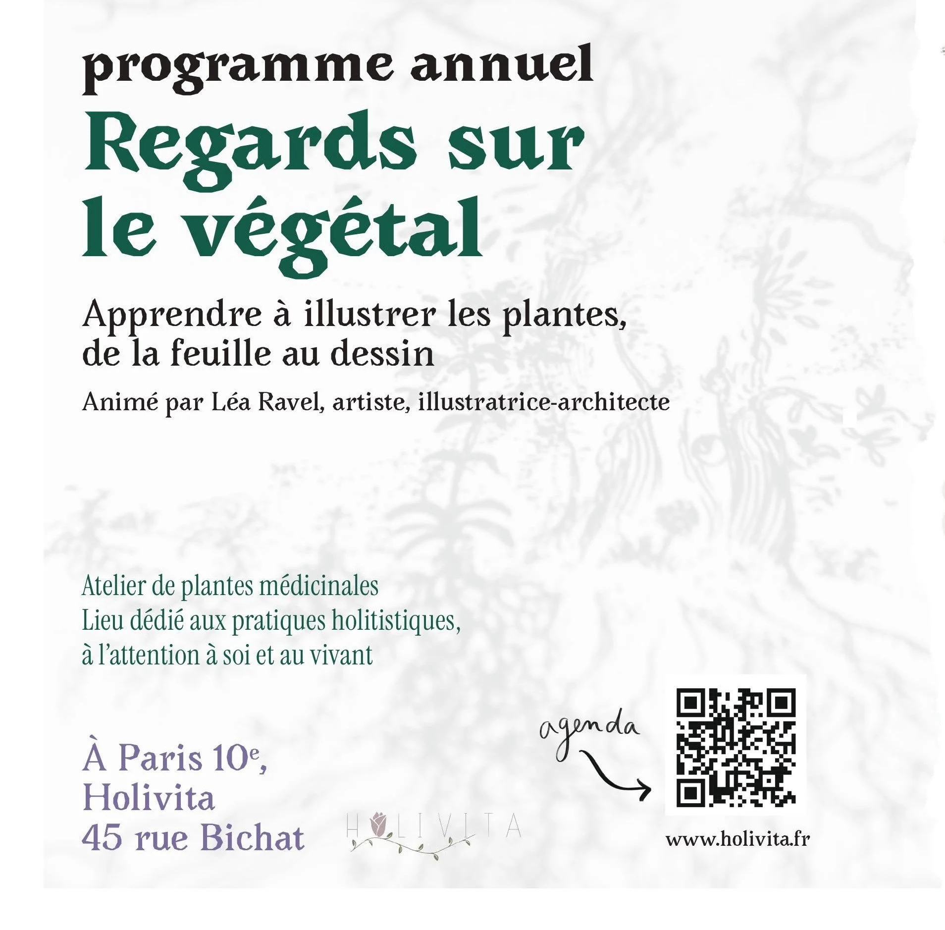Cours annuel de dessin botanique enfants et ado