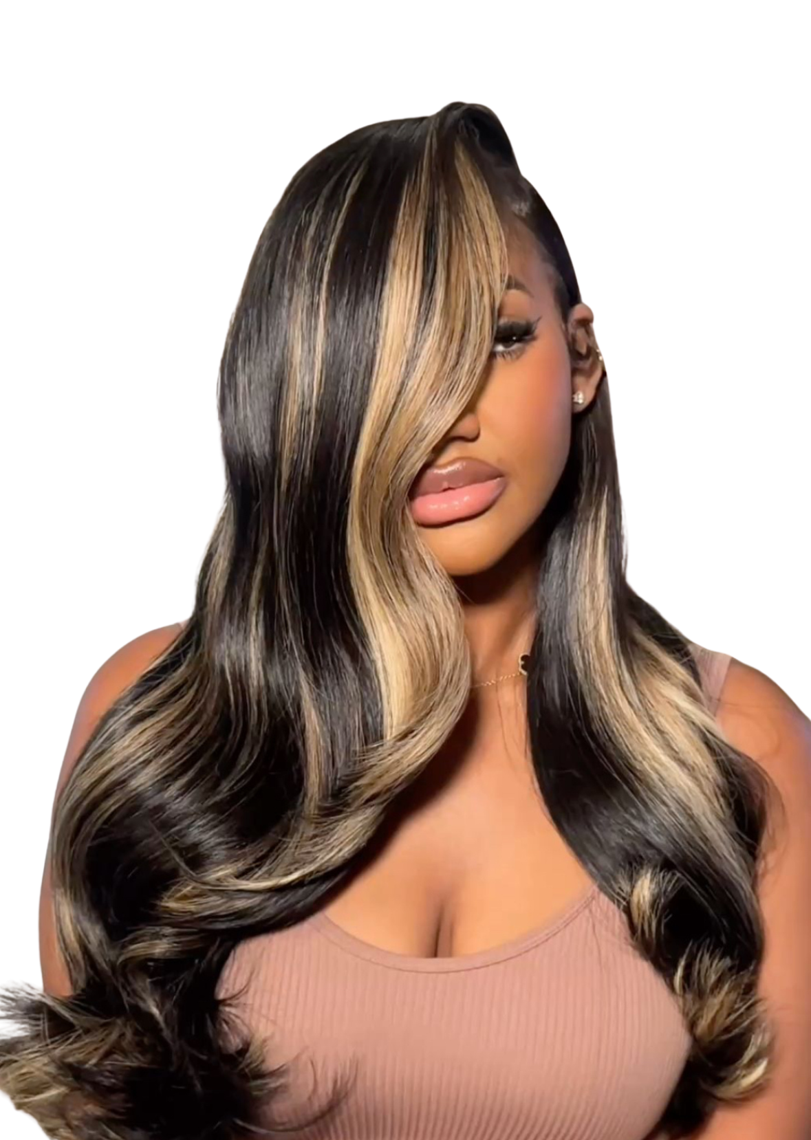 Before and after quickweave transformation on natural hair with soft, voluminous curls at Belizaire Beauty salon in Philadelphia.