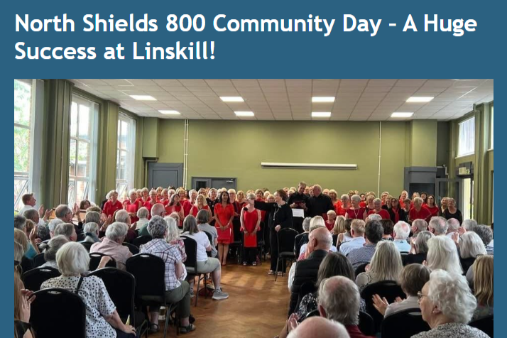Feedback on North Shields 800 Community Day in Linskill Centre July newsletter