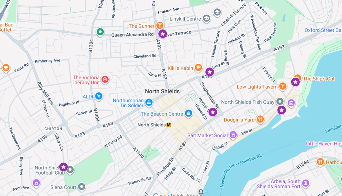 Find the North Shields 800 Murals trail on Google Maps