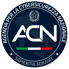 Truspace - Logo dell'Agenzia per la Cybersicurezza Nazionale in Italia, con testo e simboli nazionali.