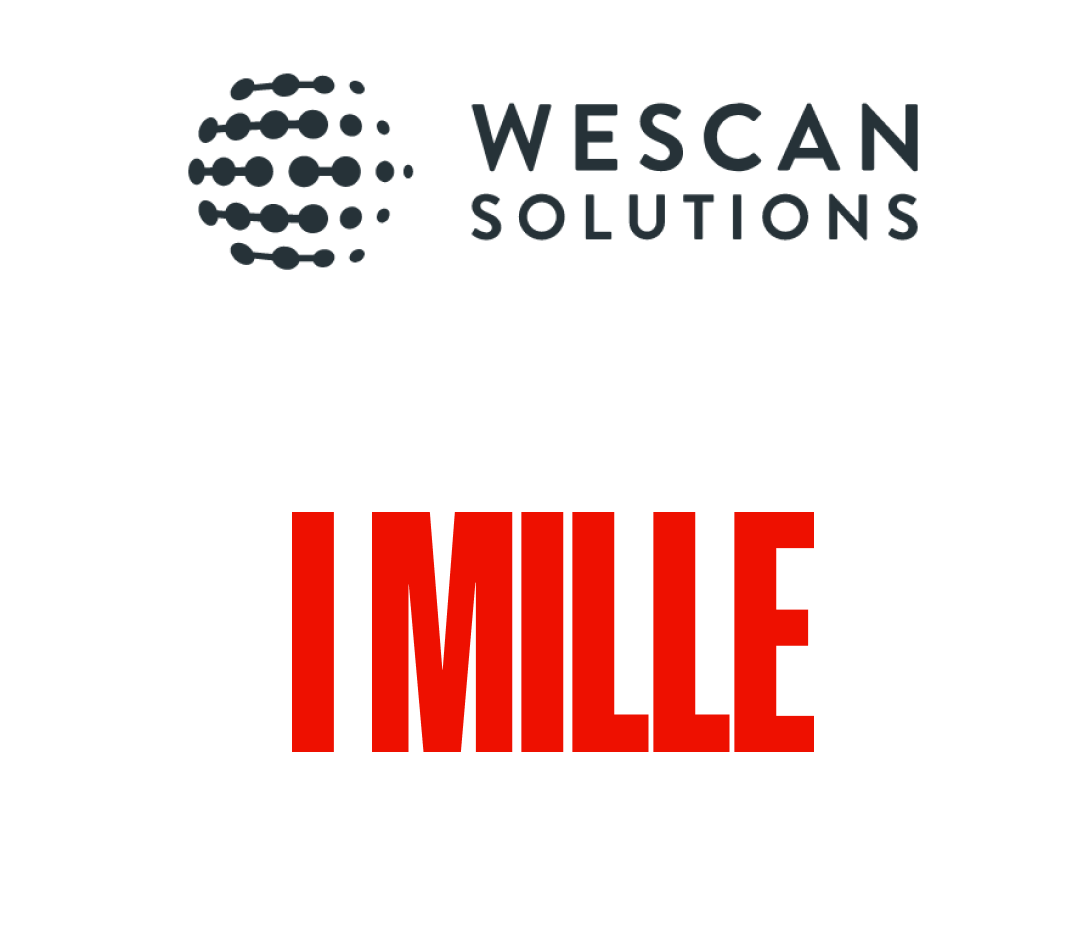 Logo di WESCAN Solutions sopra la scritta rossa "IMILLE".