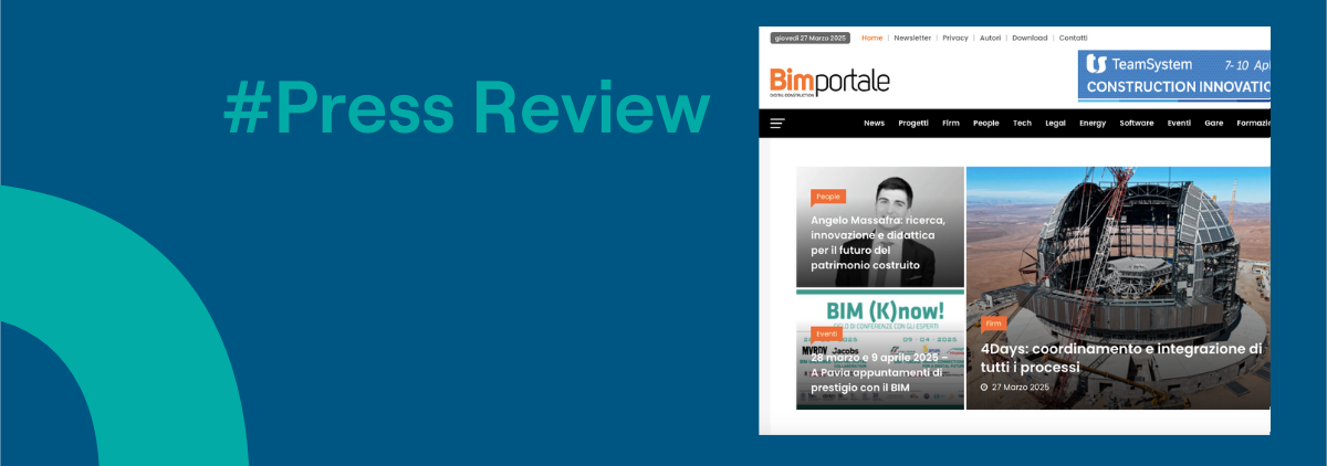Truspace CDE(ACDat) interviste: immagine mostra copertina di BIM Portale marzo 2025 con intervista Marco Lotti