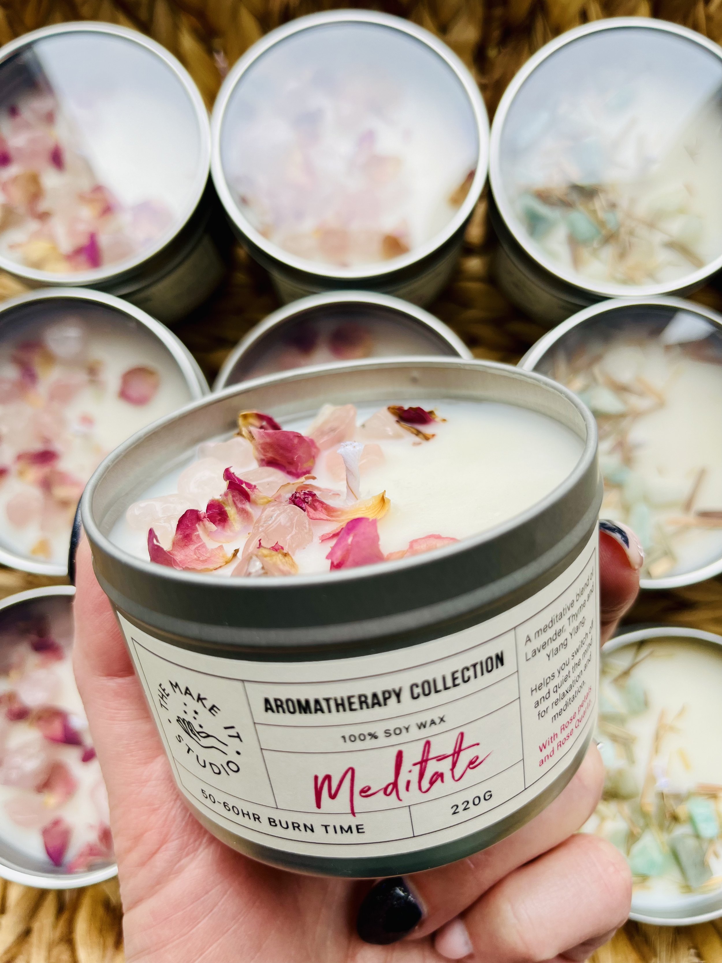 aromatherapy oils crystal candle
