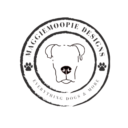 Logo for McGheeMoore Designs featuring a dog's face inside a circular badge with the text "McGheeMoore Designs" and "Unleashing Dogs & More".