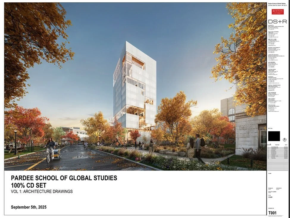 We just hit a milestone! 100% CD Drawings and Specs have been issued to Boston University and Turner Construction for the BU Pardee School of Global Studies &mdash; the first mass timber tower on the U.S. East Coast!

Massive shoutout to Eduardo Ponc