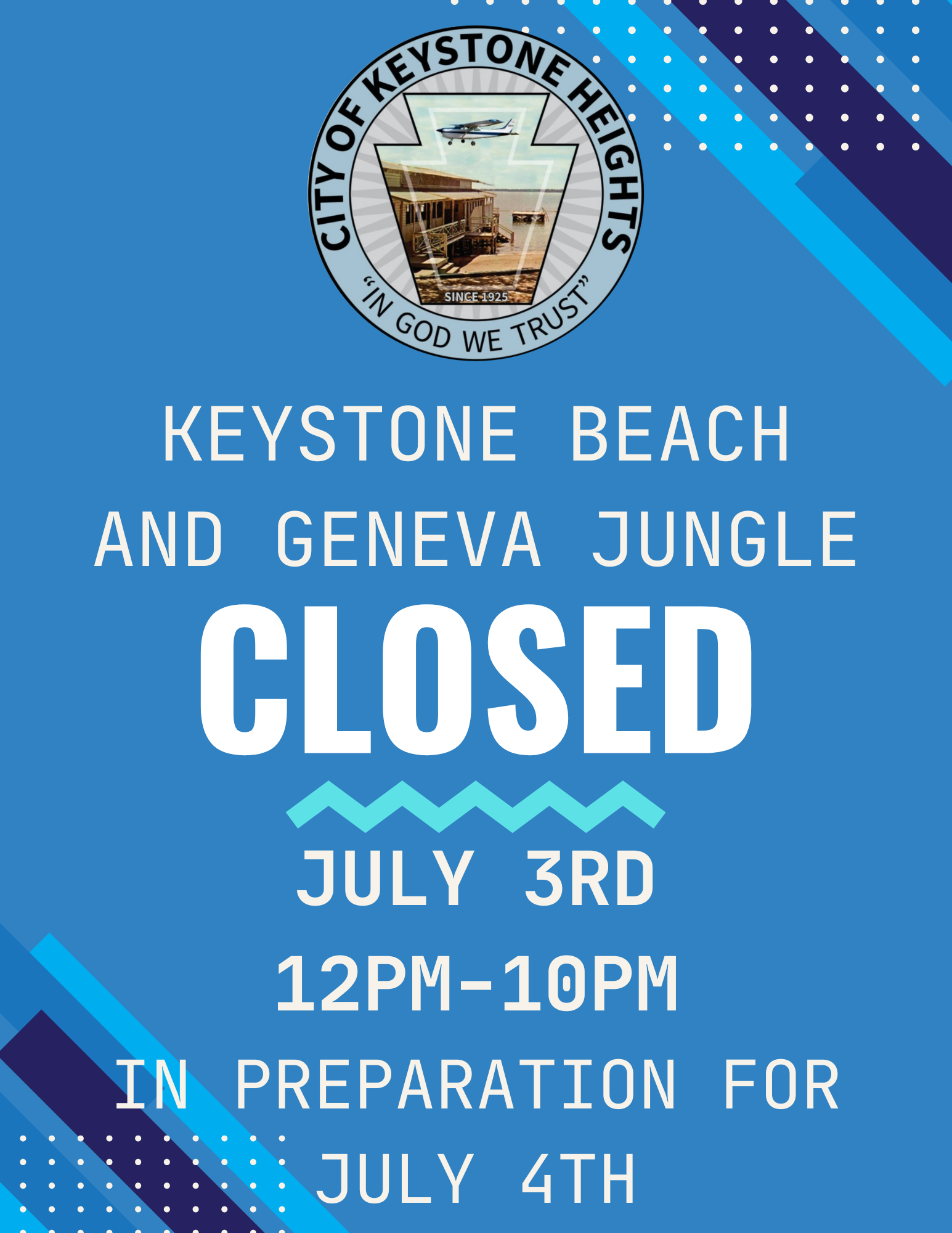 Keystone Beach and Geneva Jungle Closed
