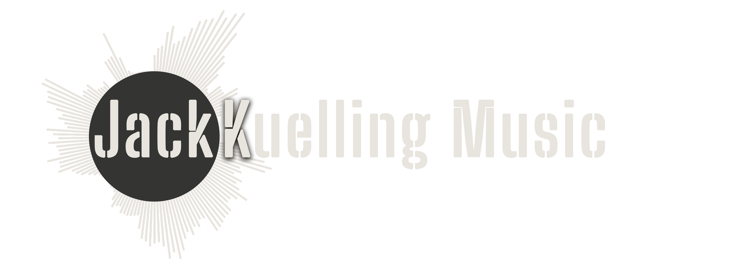 Logo for Jack Kuelling Music featuring a black circle with concentric white lines radiating outward, and the text "Jack Kuelling Music" written across in bold gray letters.