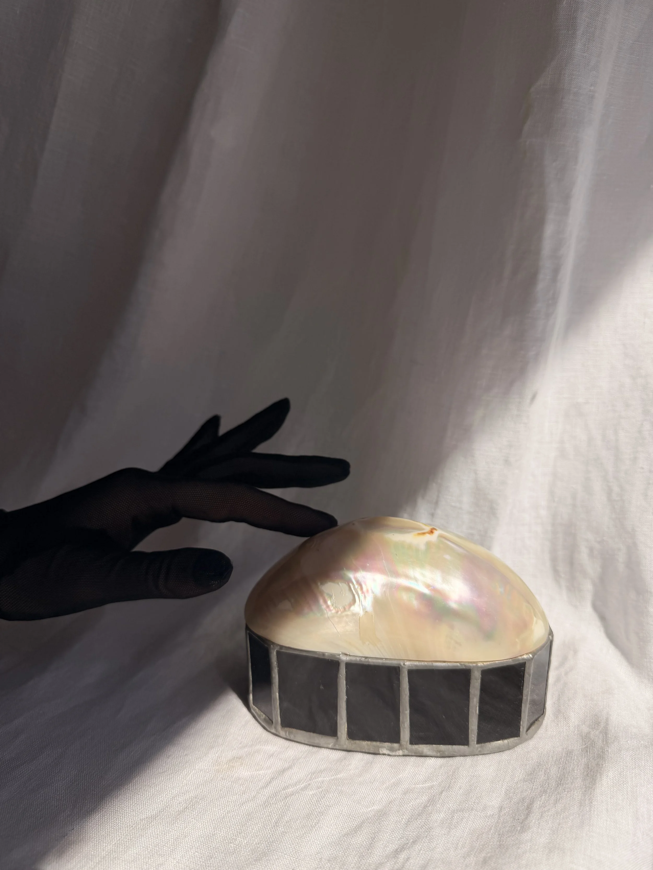 Rare Mother of Pearl & Glass Box