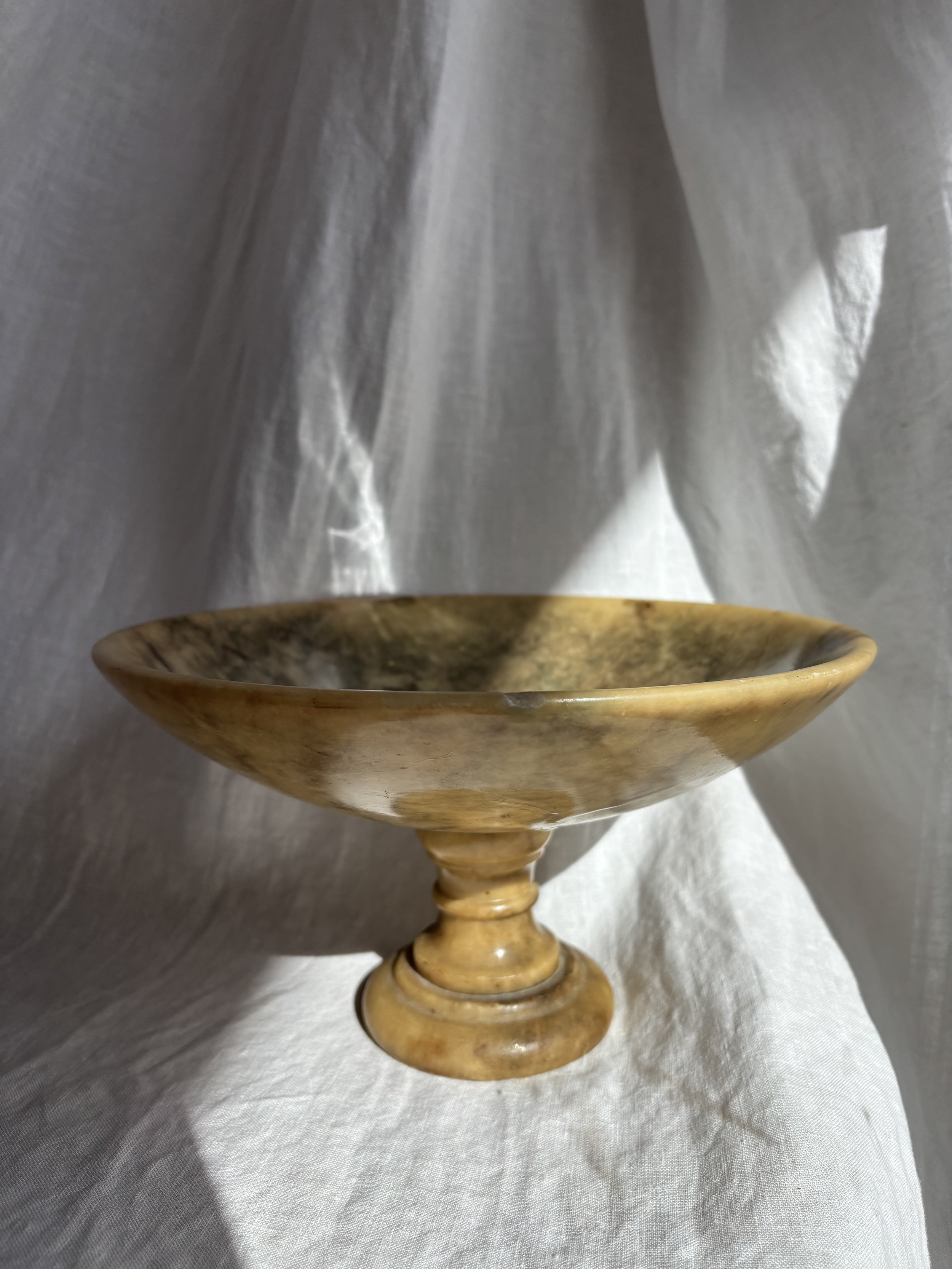 Italian Marble Pedestal Bowl