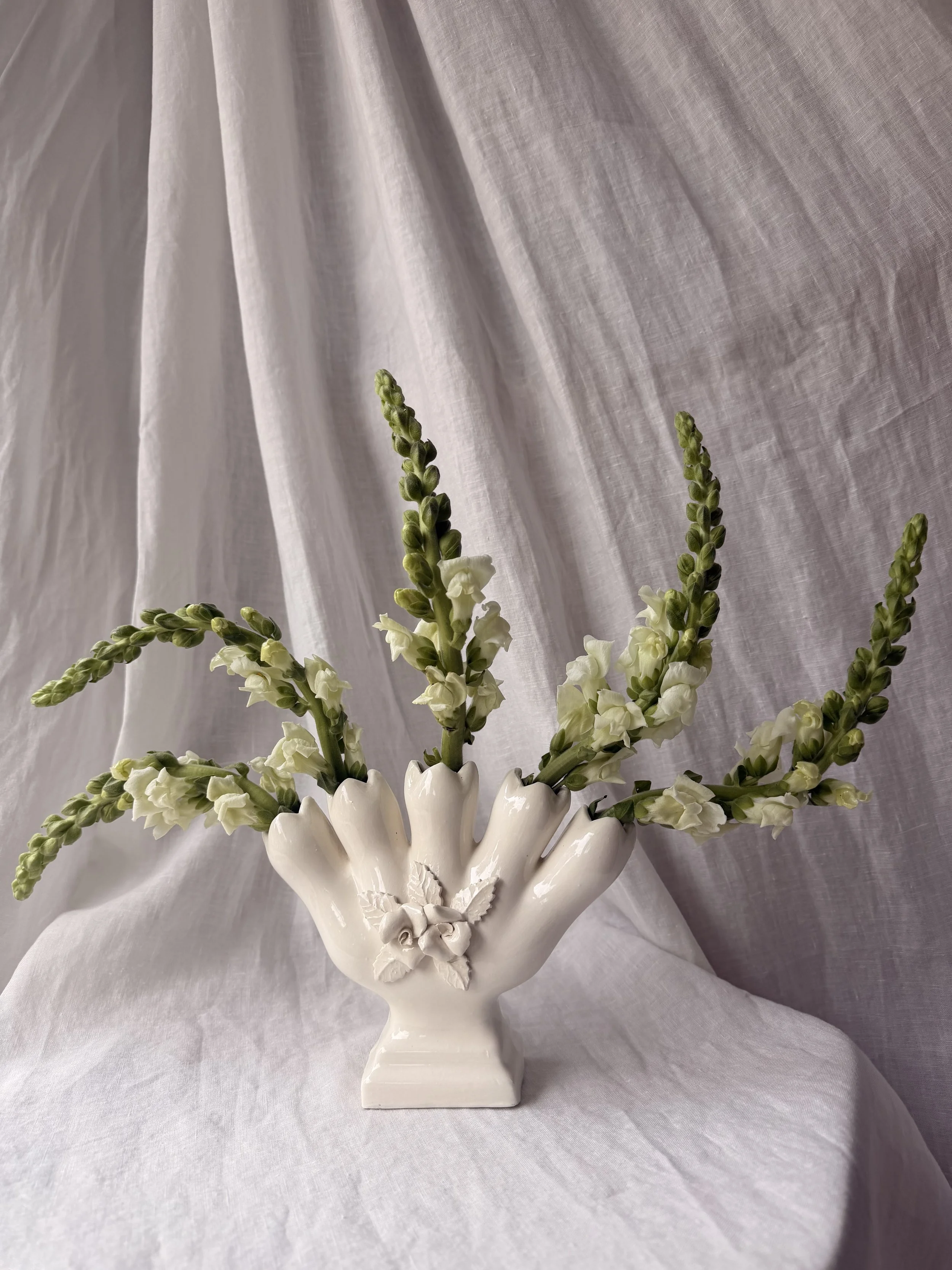 Ceramic Tulipière w/ Floral Detail