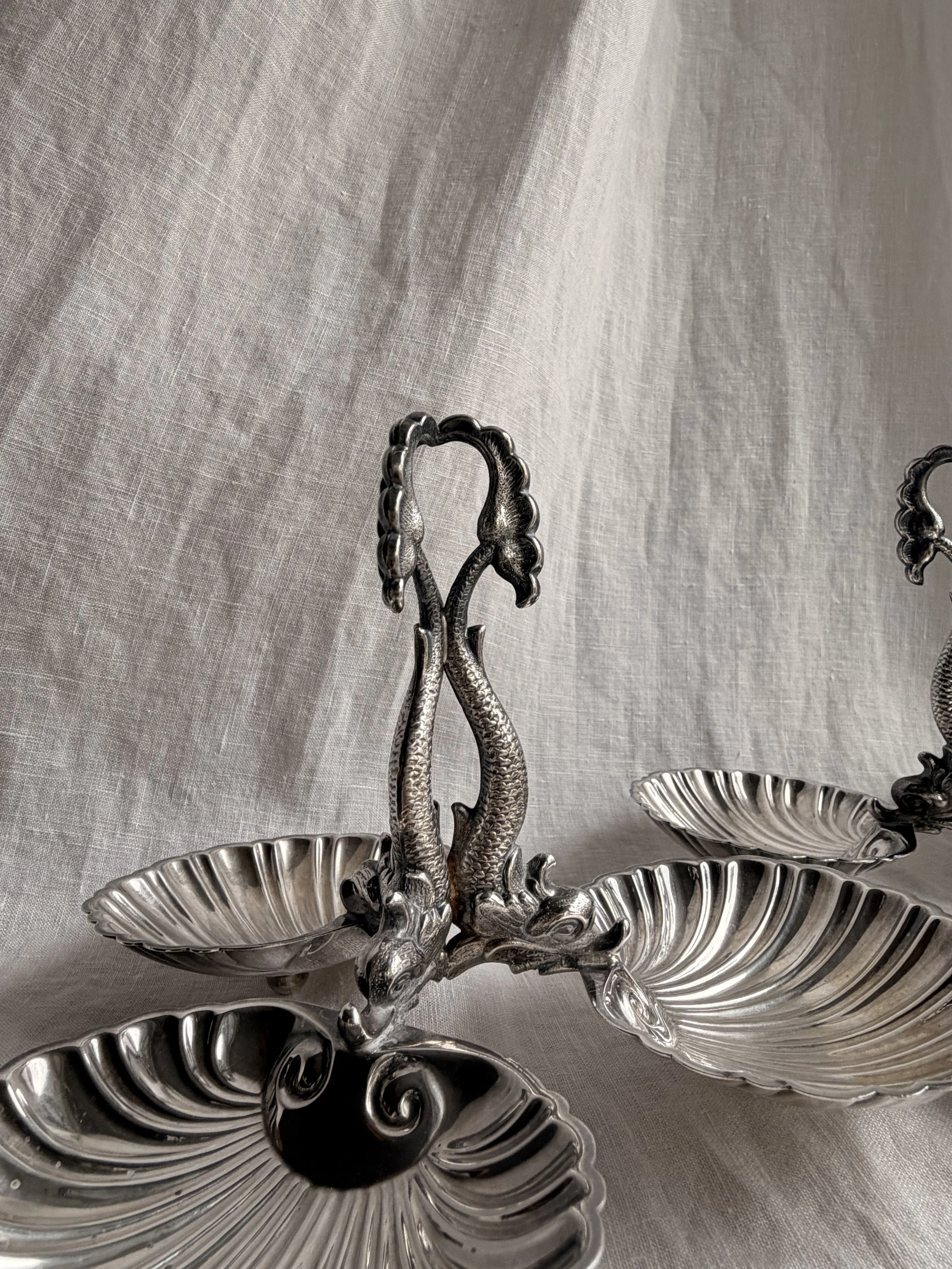 Neoclassical Triple Shell Serving Dishes