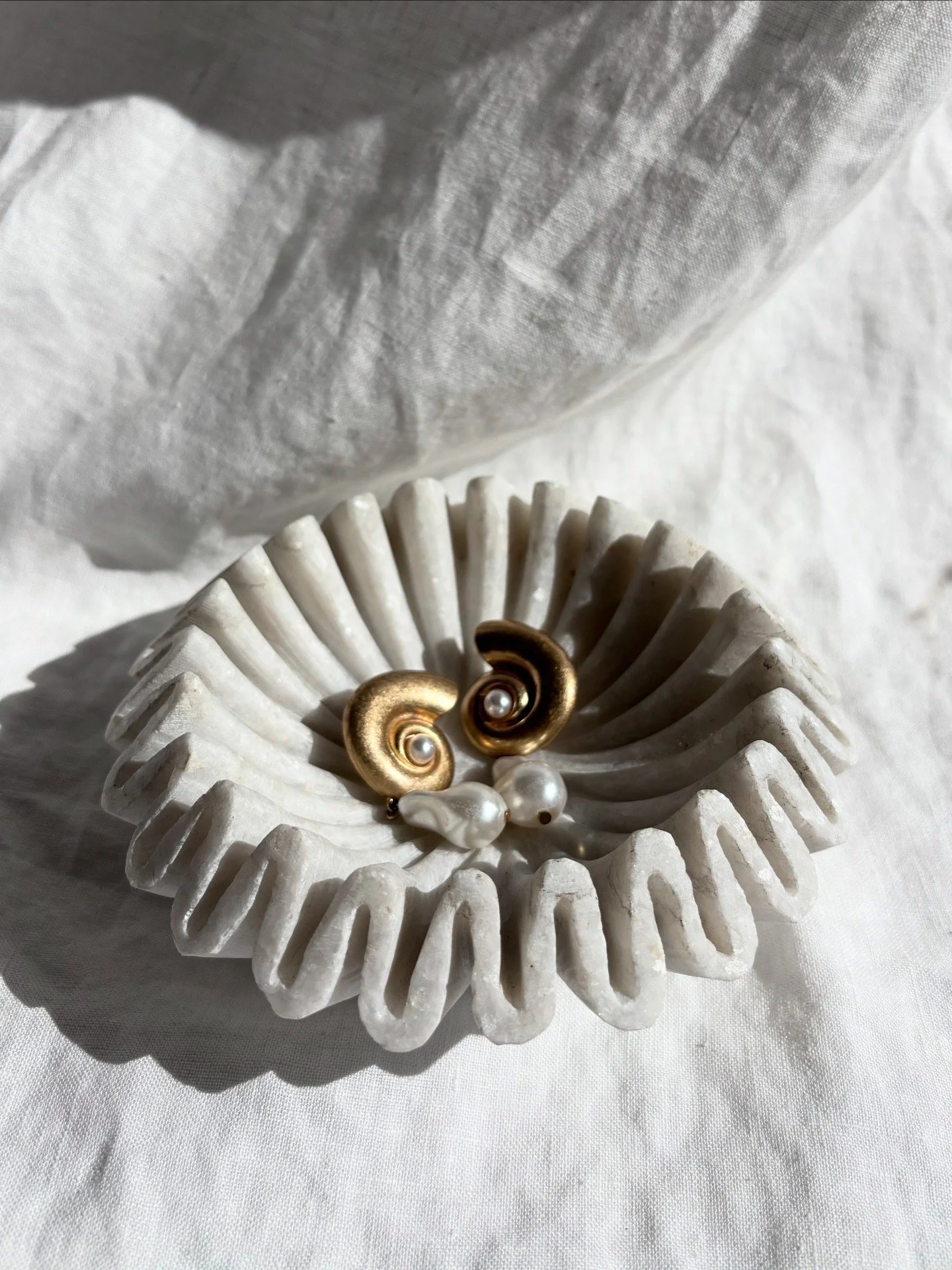 Ruffled Alabaster Bowl