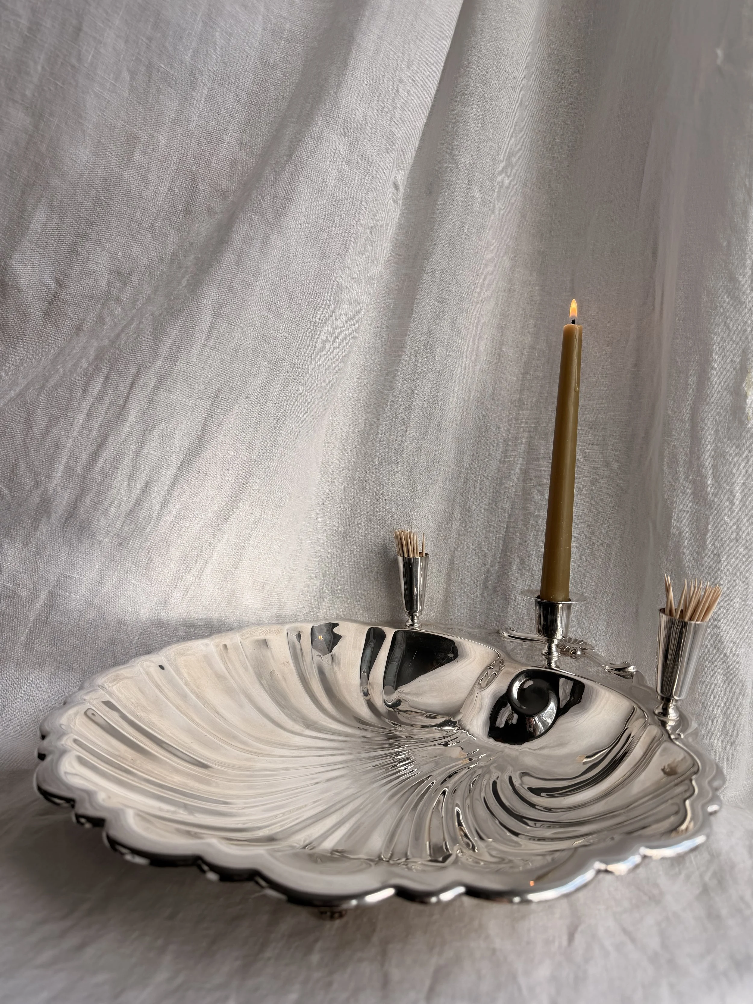 Serving Dish w/ Toothpick & Candle Holders