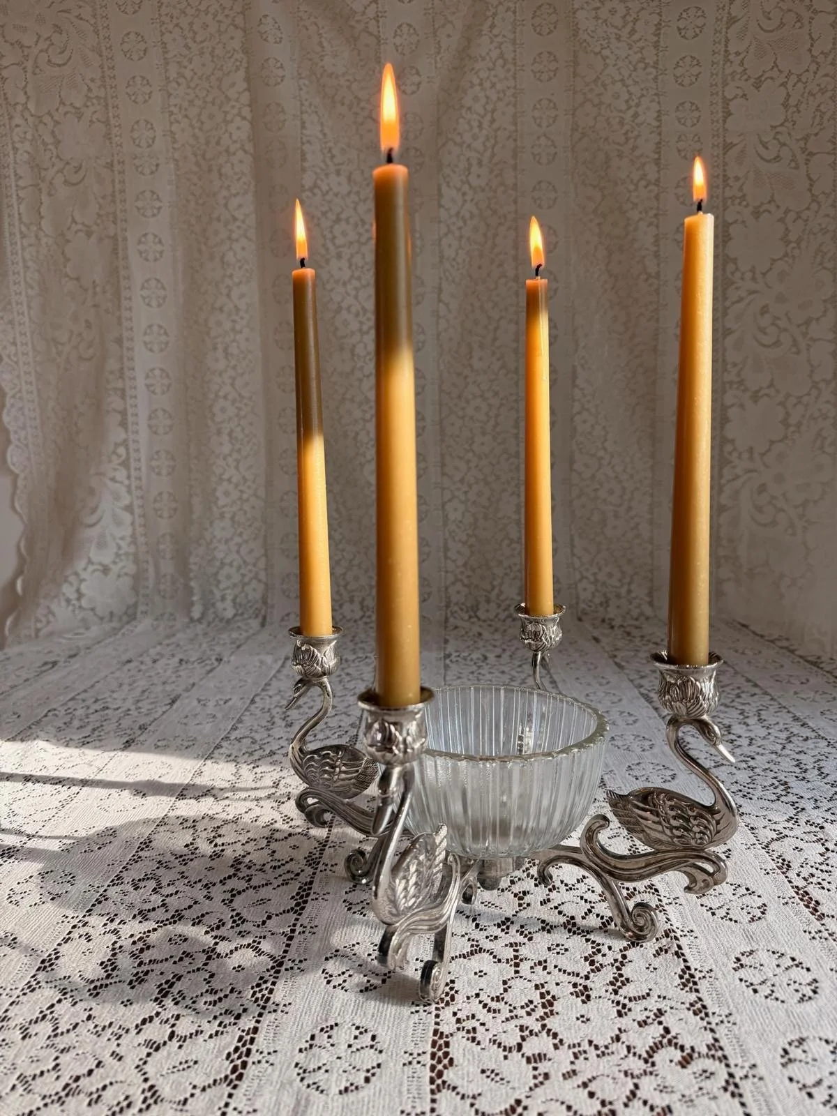 Swan Candelabra Centerpiece
