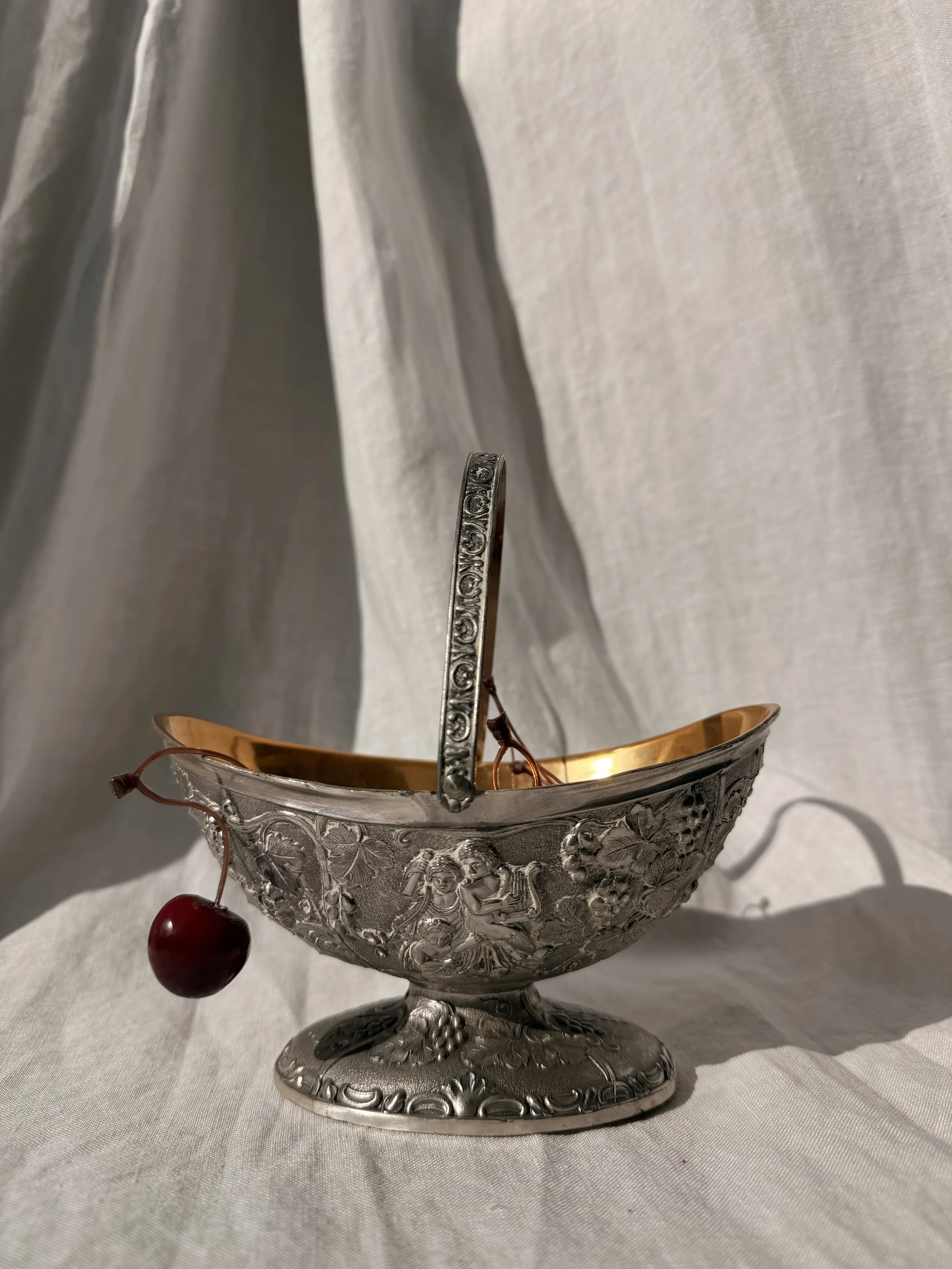 Cherub Bas Relief Basket