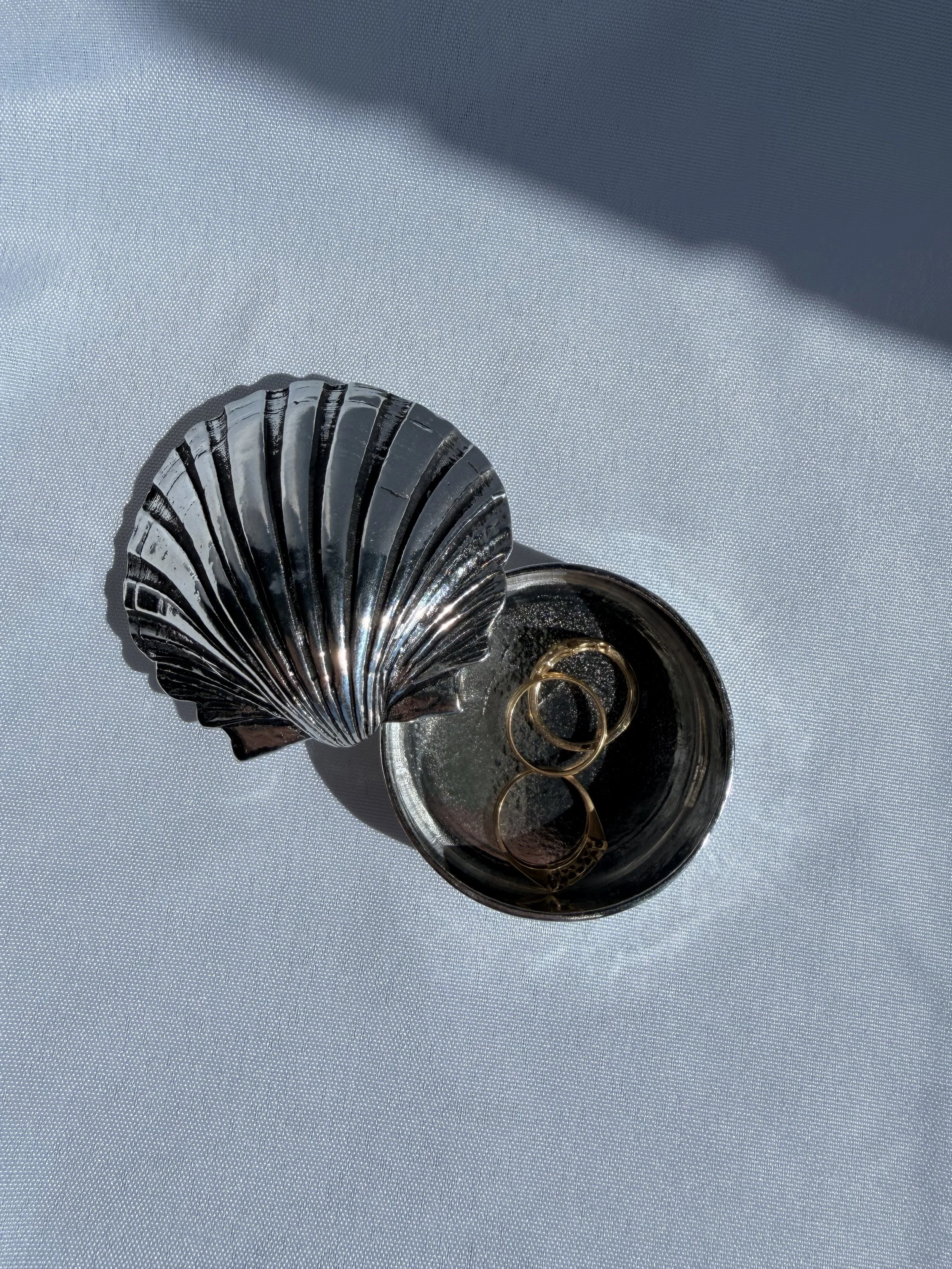 Petite Pewter Shell Box