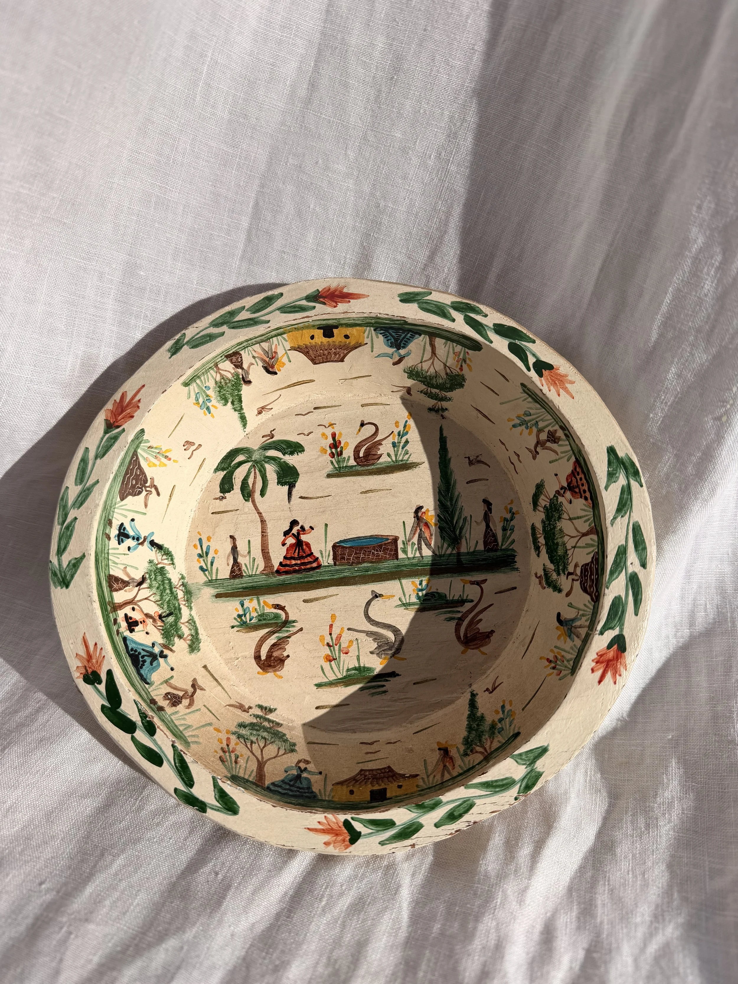 Mexican Handpainted Wooden Bowl