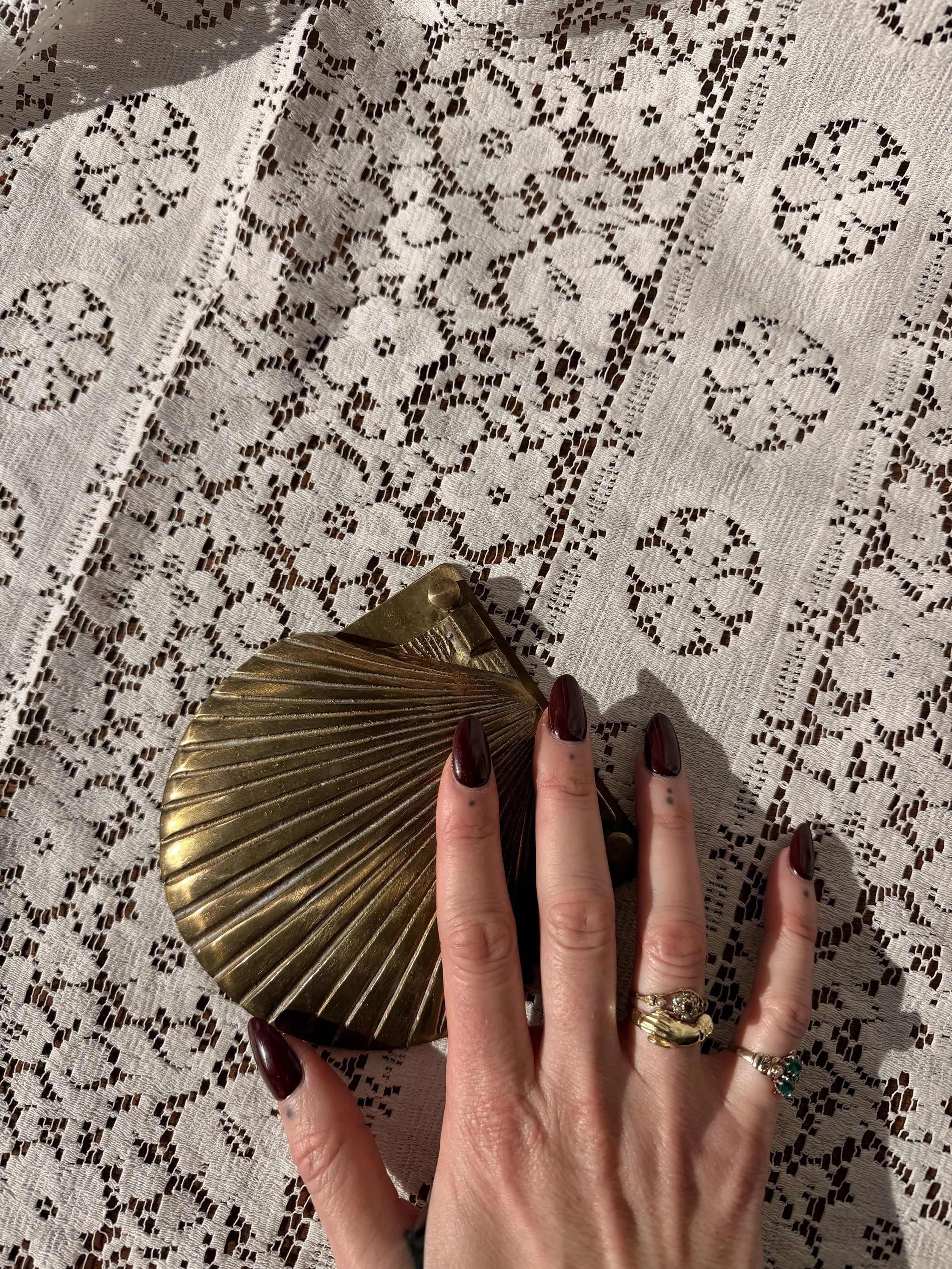 *RESERVED* Brass Shell Door Knocker